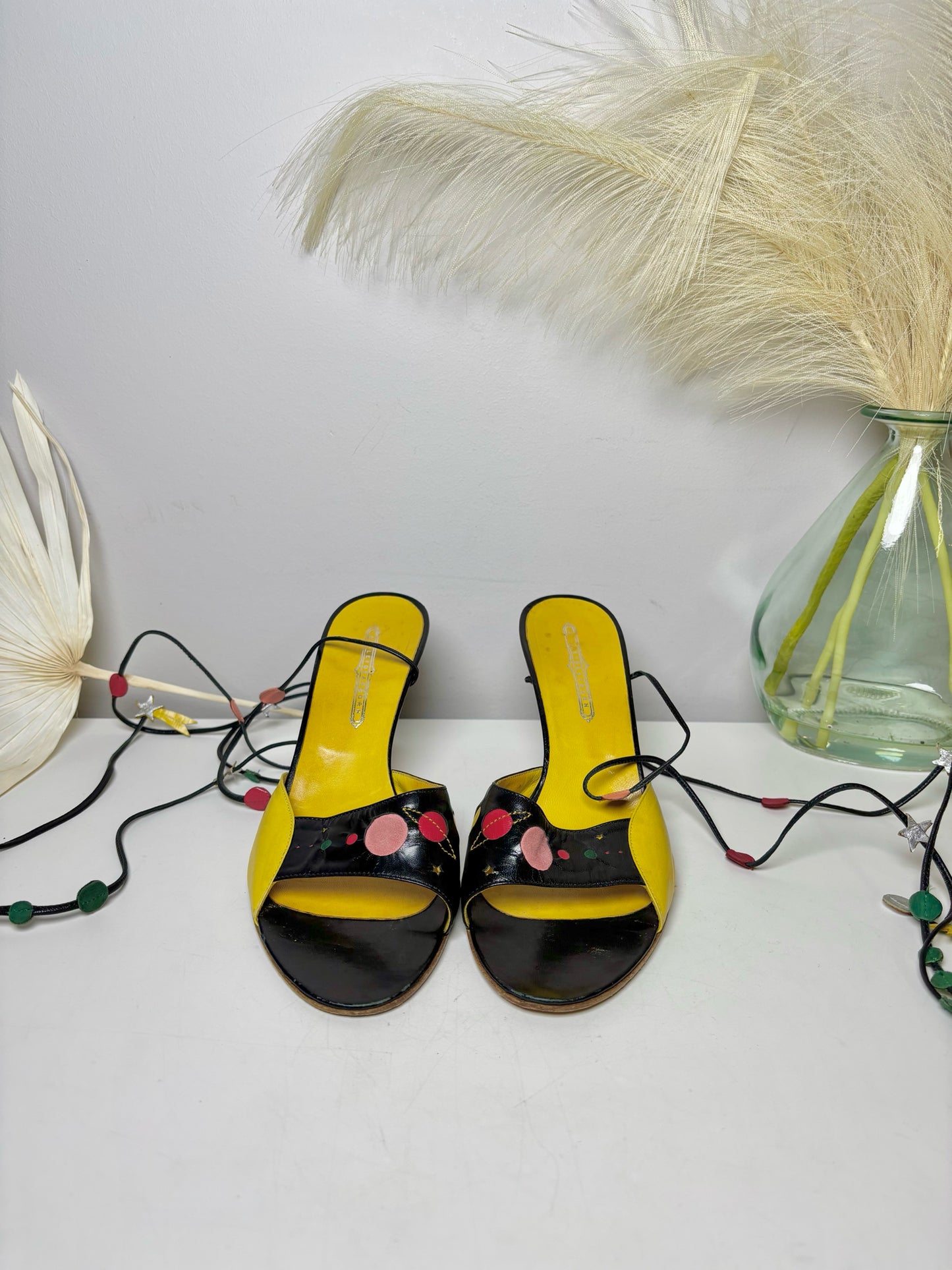 W Shoe Size 38.5 Ashley Dearborn Black Leather Heels