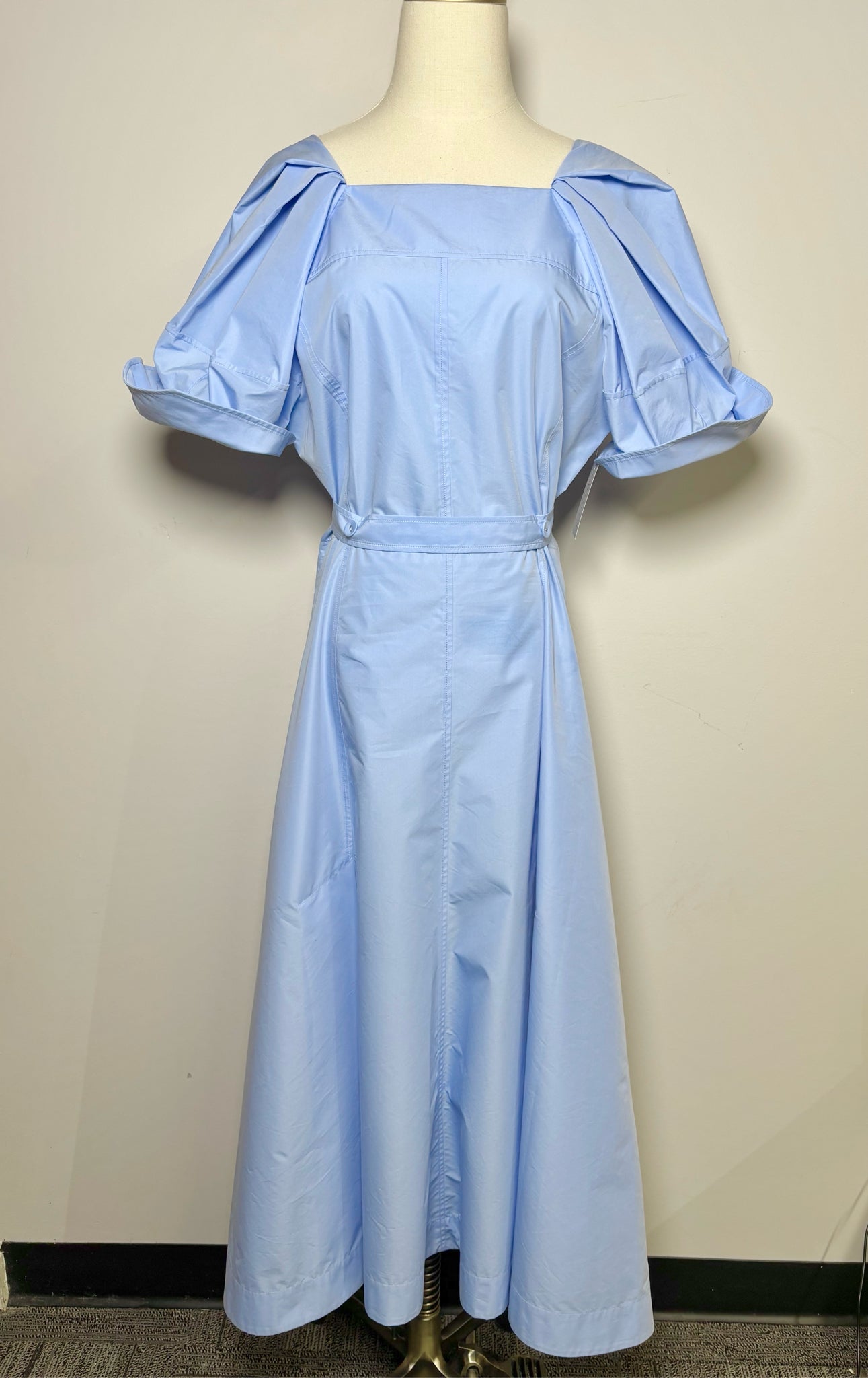 Women Size 10 3.1 Phillip Lim Oxford Blue Poplin Cotton Belted Dress