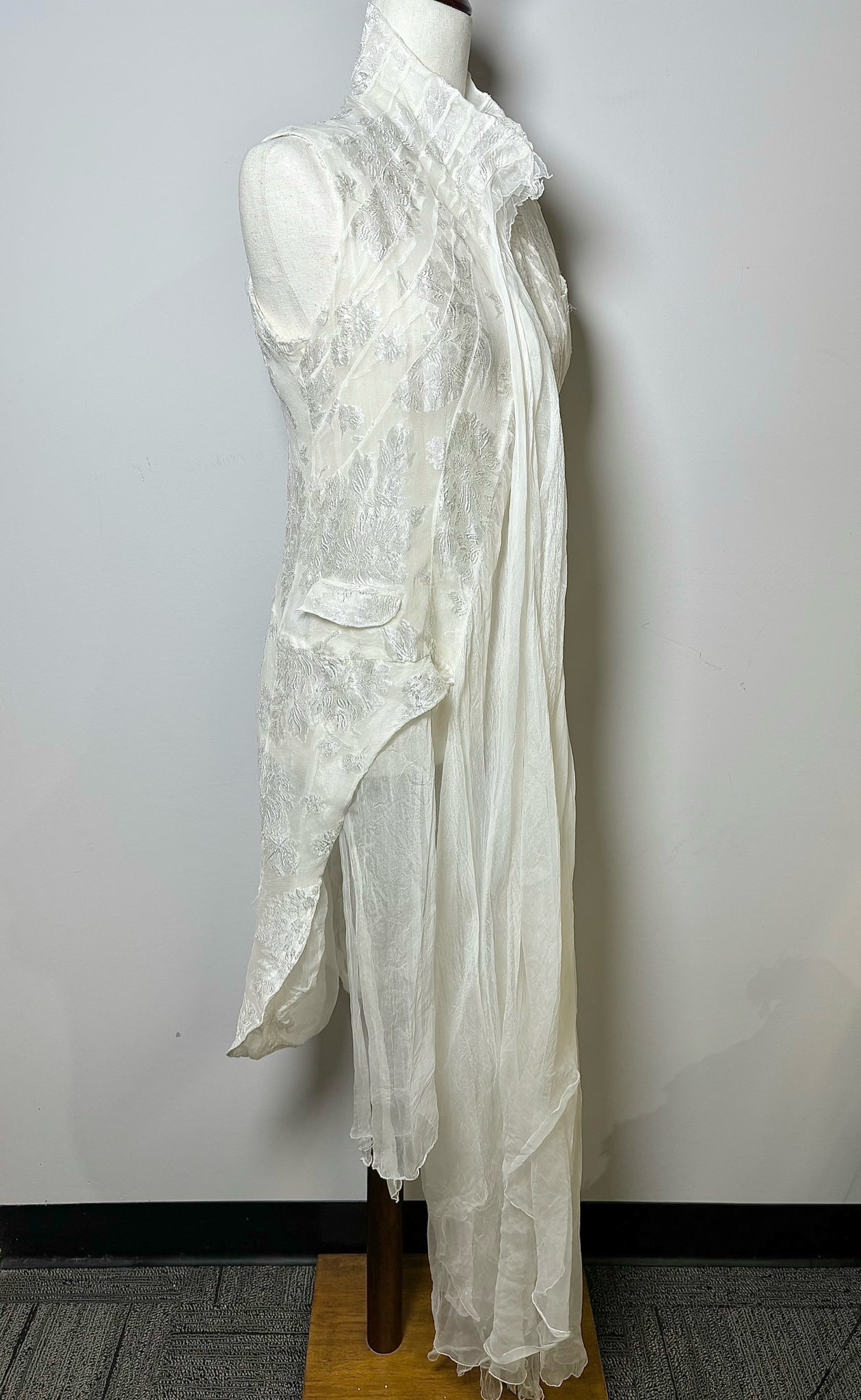 Women Size 38 Marc le Bihan White Silk Blend Blouse
