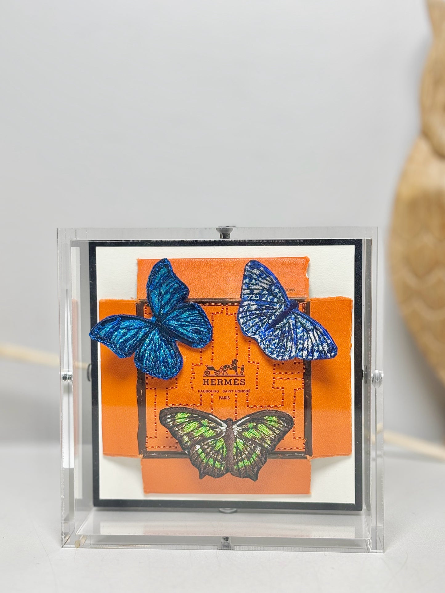 Stephen Wilson Frame Hermes Butterflies Acrylic Shadow Box