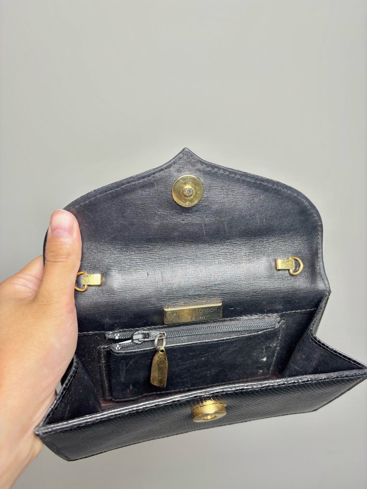 Lana of London by Lana Marks Leather Black Crossbody Crystal Embellishment Purse