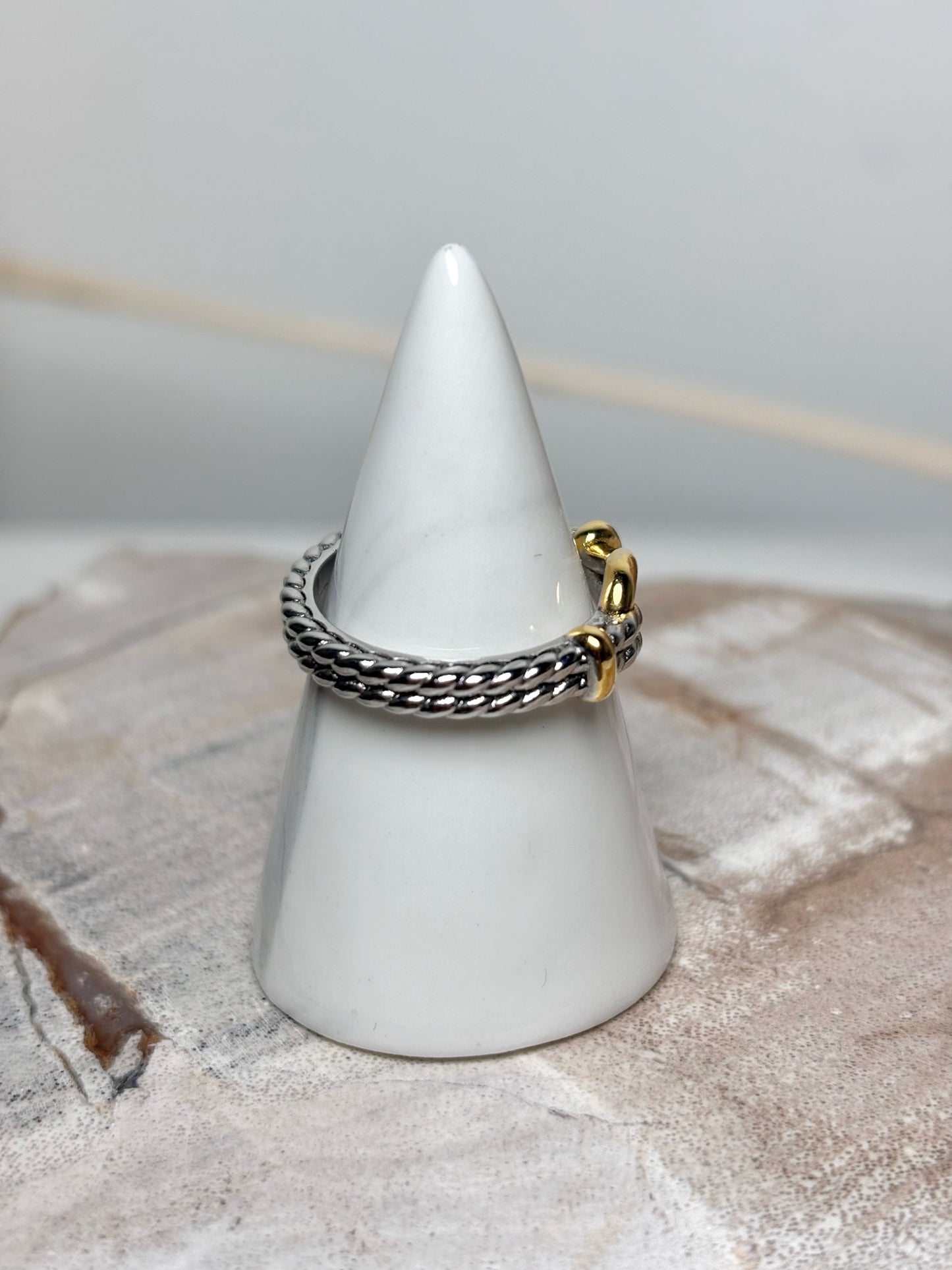 Sterling Silver David Yurman 18K Gold, Silver 8 Ring
