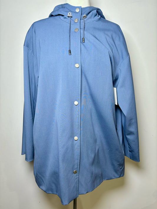 Women Size 44 Colombo Blue Solid Wool Jacket