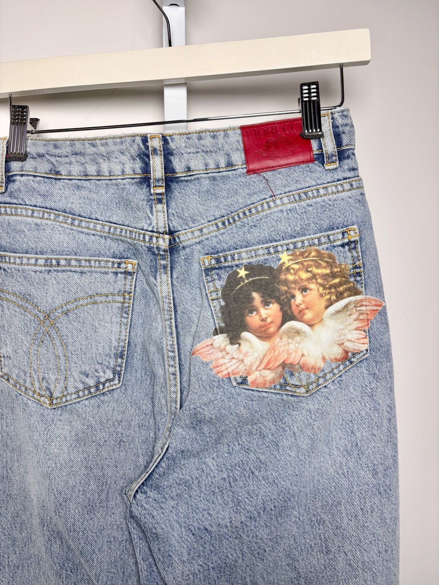 Women Size 27 (4) Fuoricci Light Blue Cherub Angels Jeans