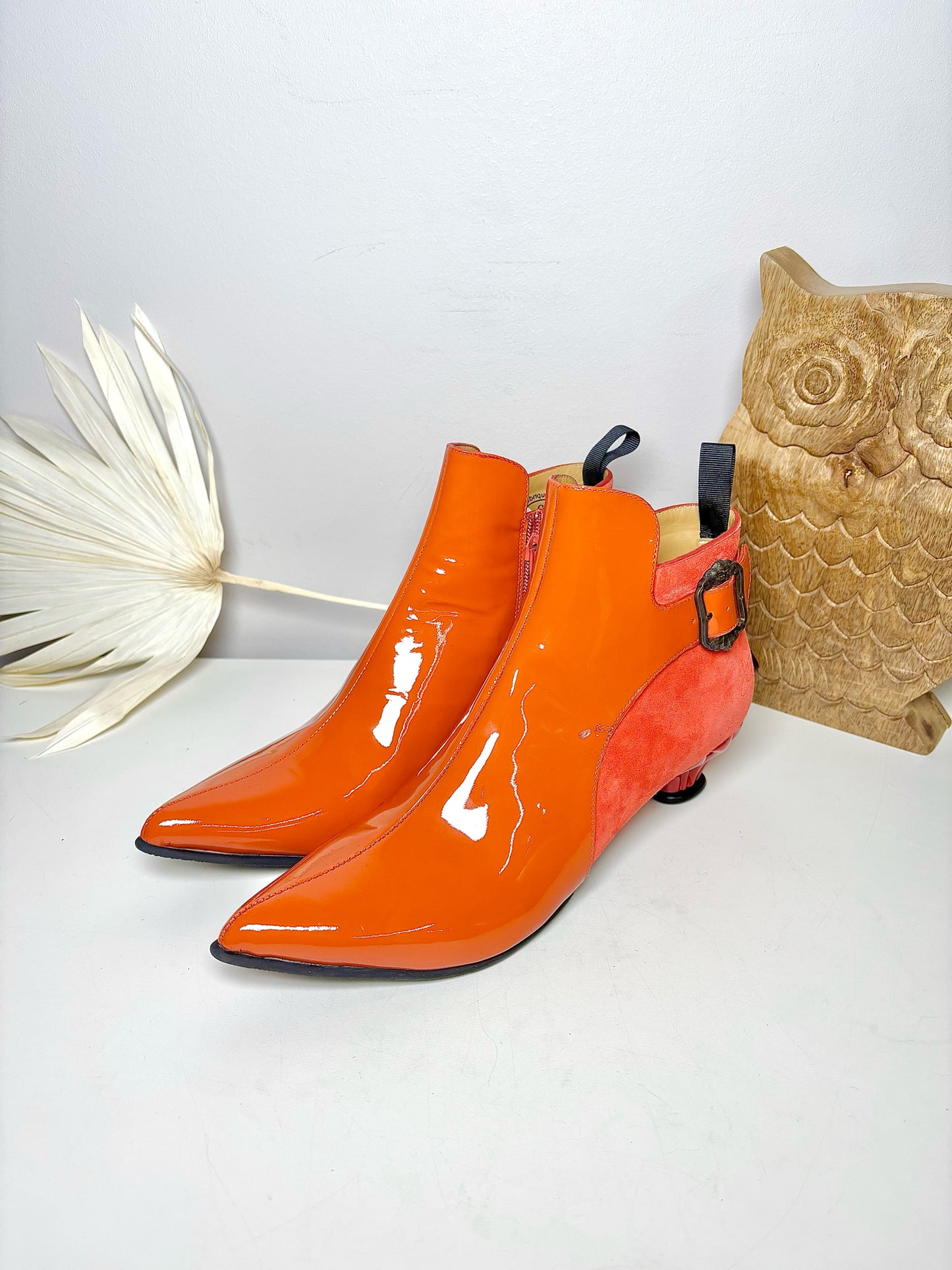 W Shoe Size 9 John Fluevog Orange PVC Lucidota NWT Boots