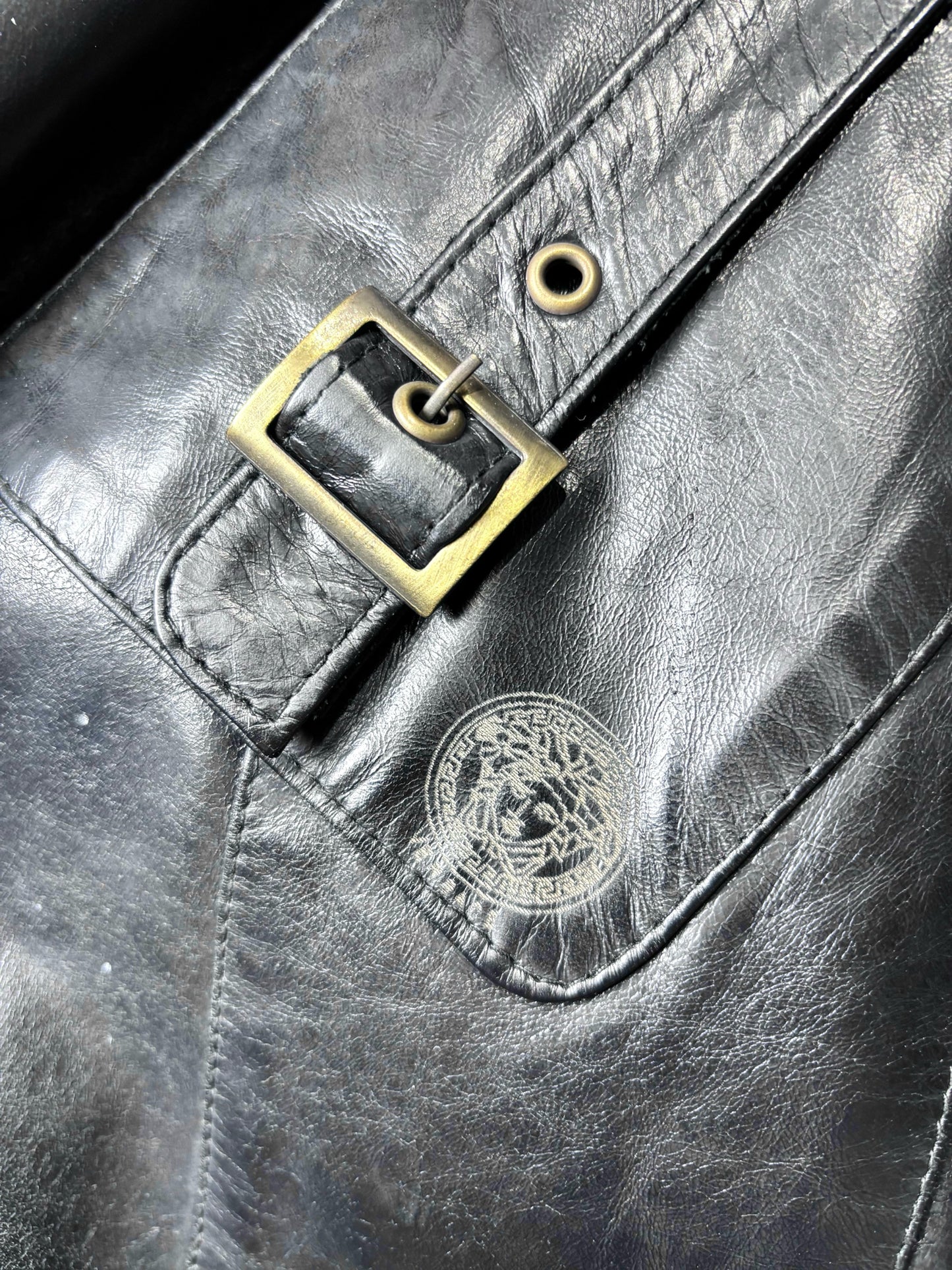Women Size S Versace Couture Black Solid Lambskin Vintage Jacket