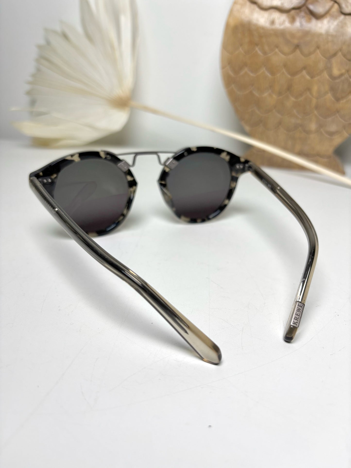 Acetate Krewe Black, Gray 4825 STL II Iconic Classic Sunglasses