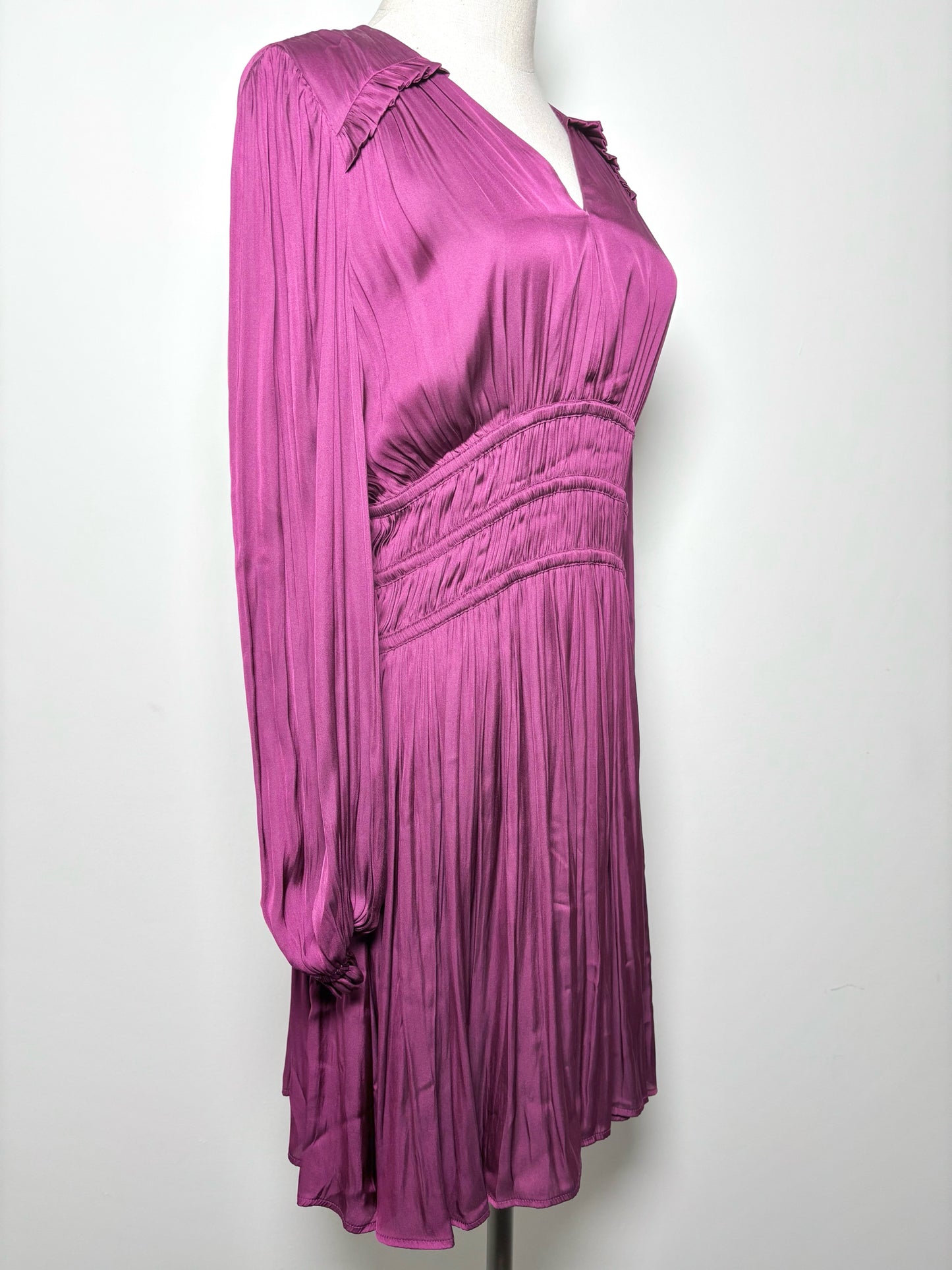 Women Size 42 Maje Plum Solid Polyester Dress