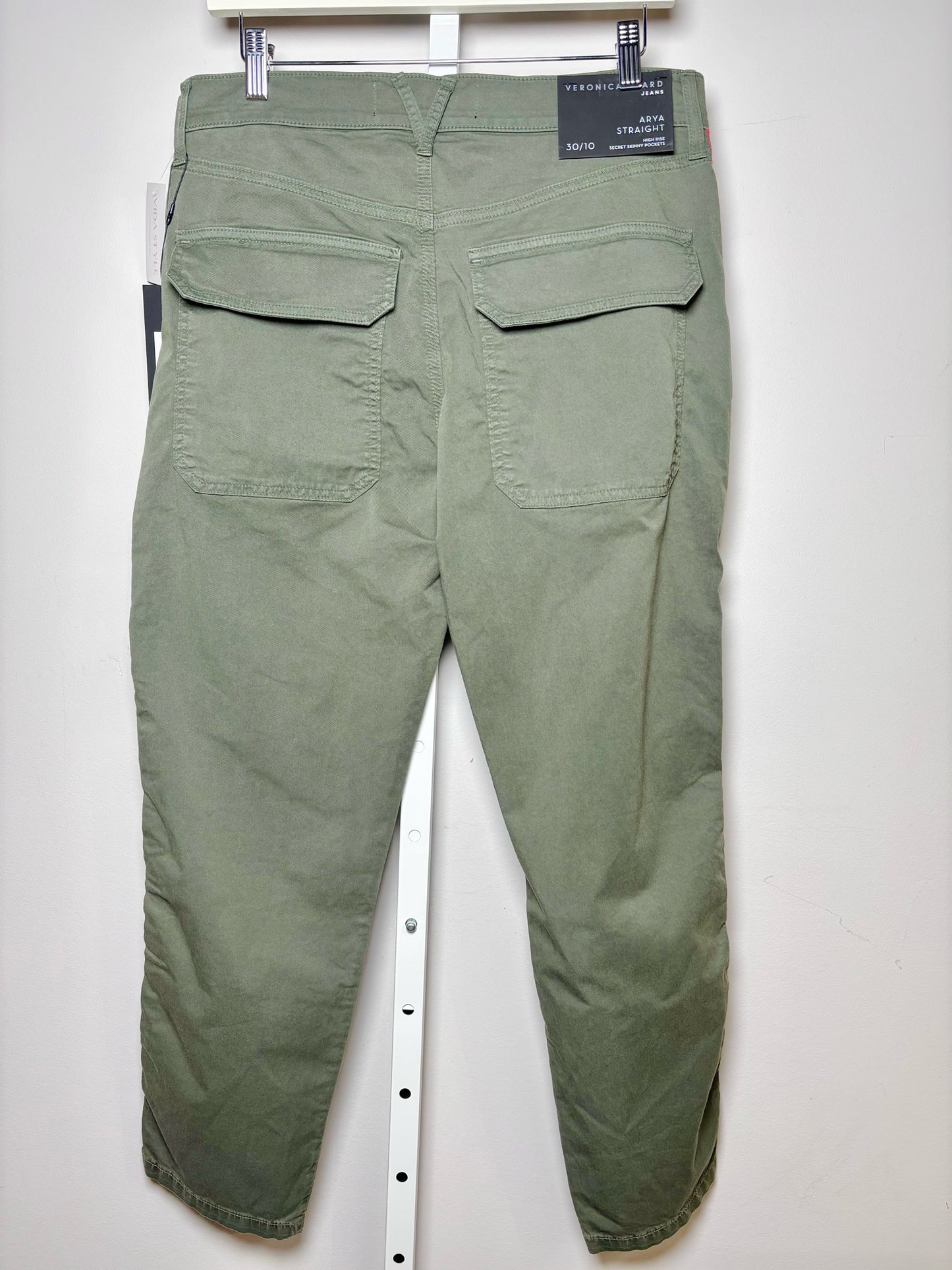 Women Size 30 (10/L) Veronica Beard Olive Green Solid NWT Pants