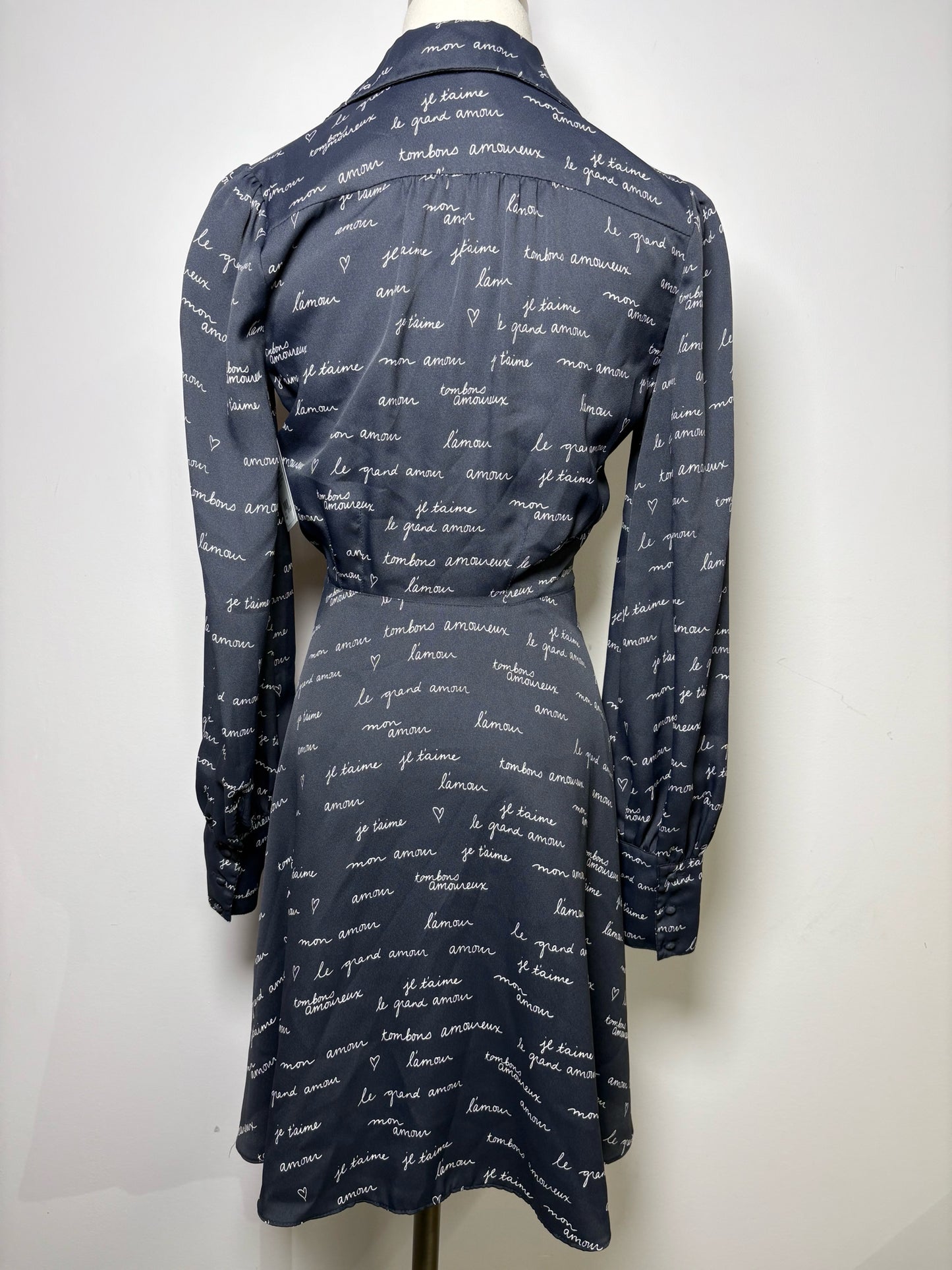 Women Size 0 Joie Black & White Words Dress
