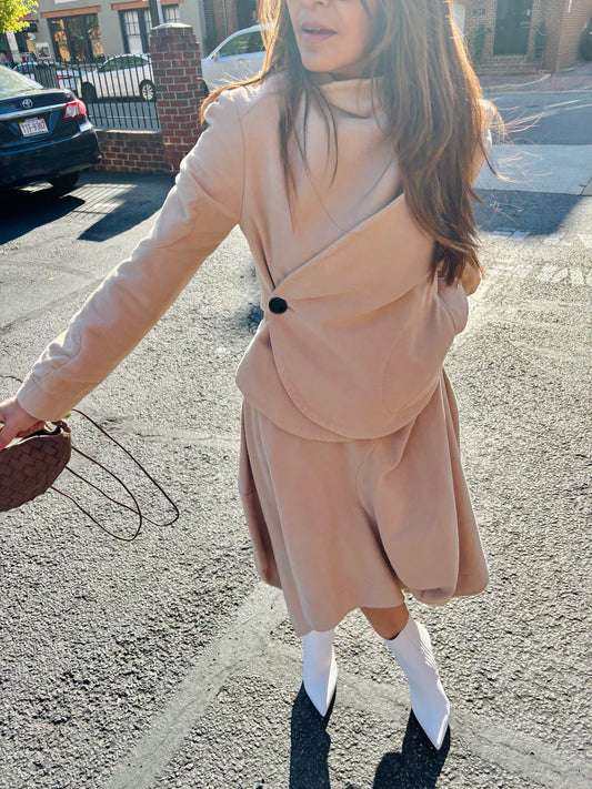 Women Size 6 Vivienne Westwood Anglomania Khaki Solid Cotton, Elastan Blazer