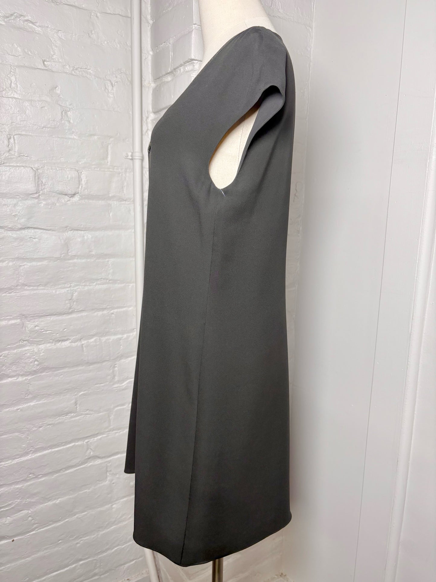 Women Size M Lafayette 148 Black Solid Dress