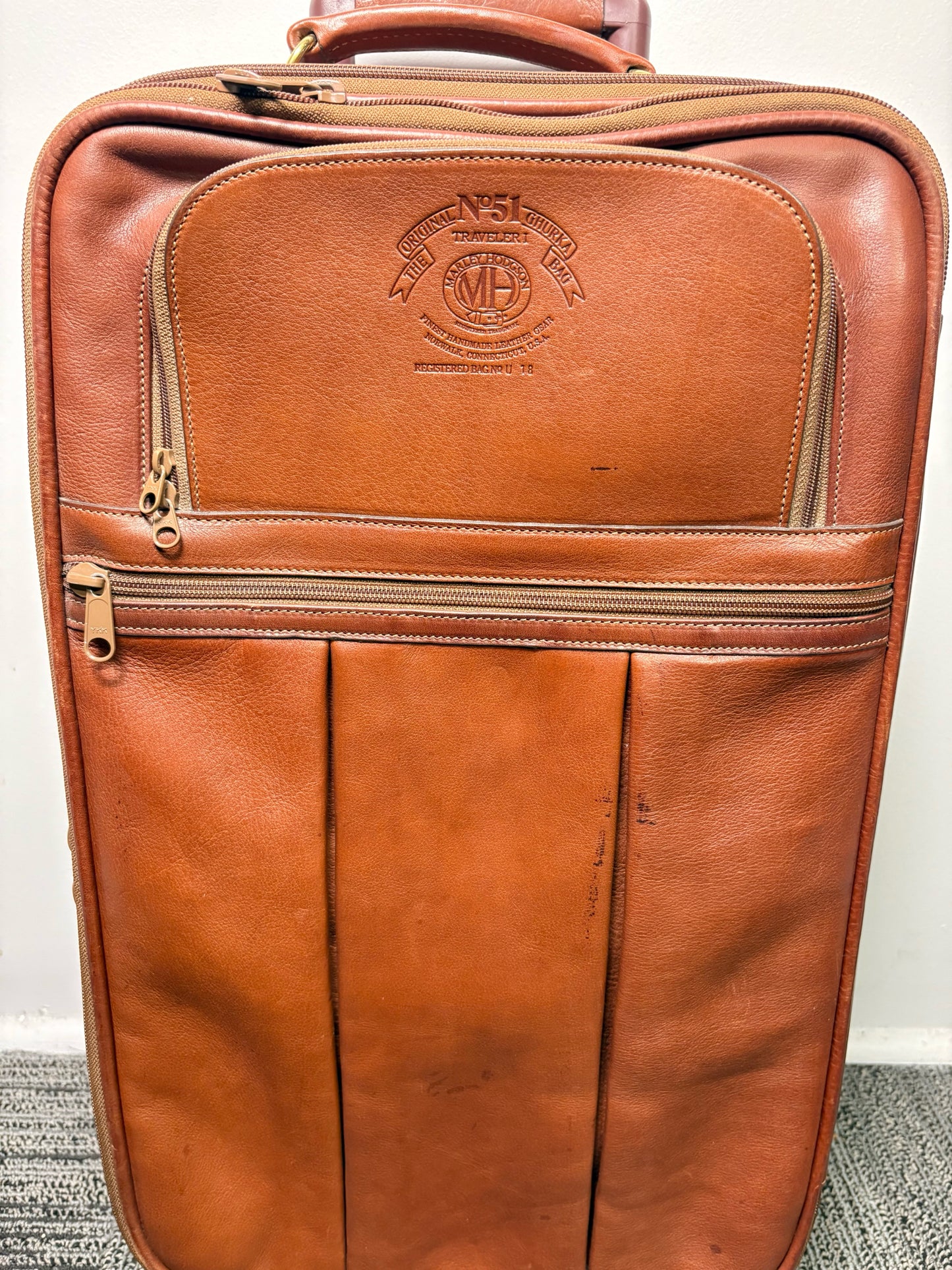 Men's Marley Hodgson Leather Cowhide Chestnut Brown No. 51 Suitcase