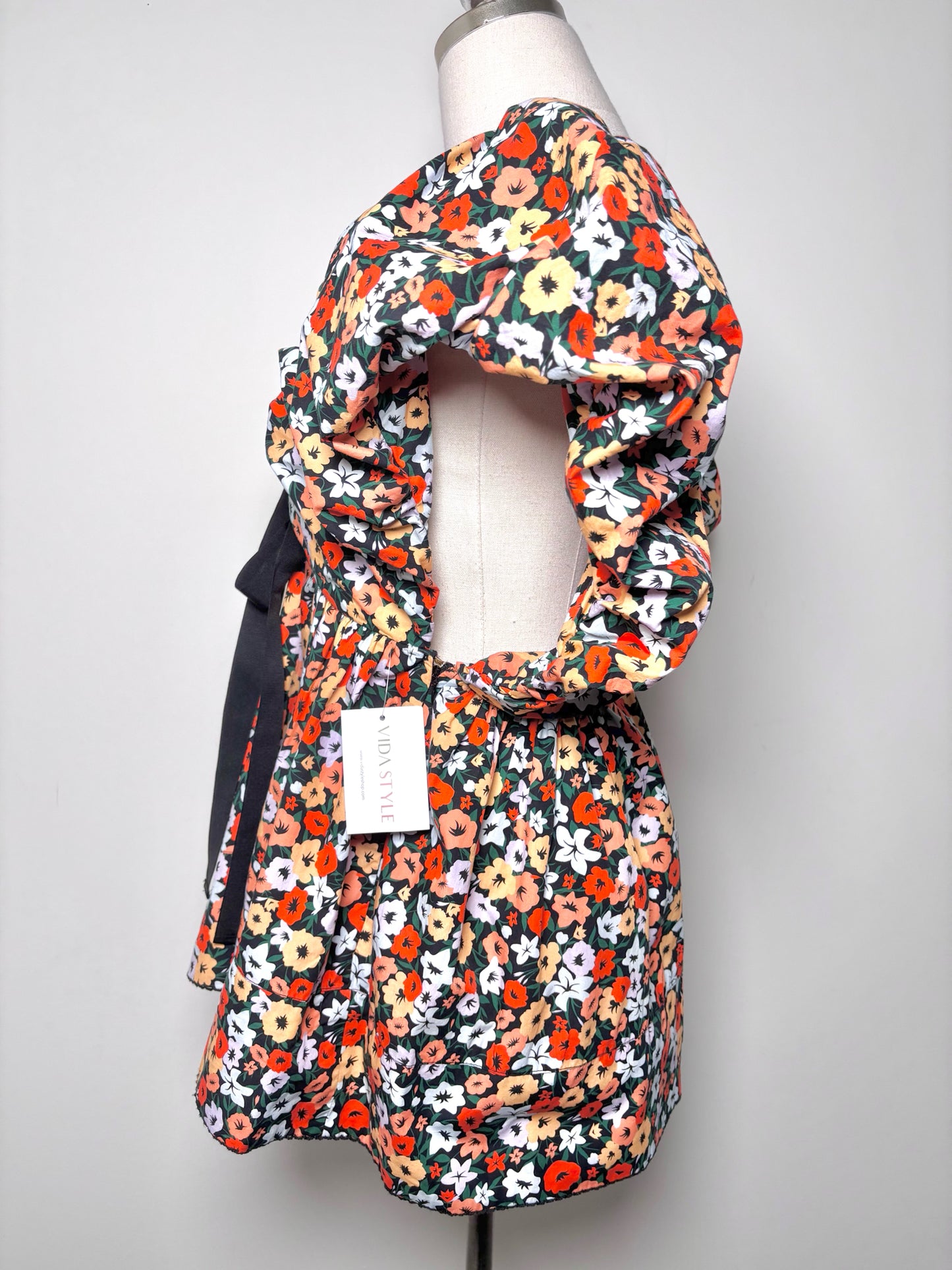 Women Size M Aguabendita Orange, green, red, blue Floral Cotton Blouse