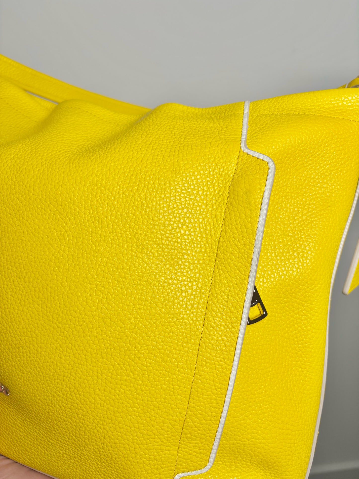 Coach Leather Yellow Pebble Grain Leather Scout Hobo Bag