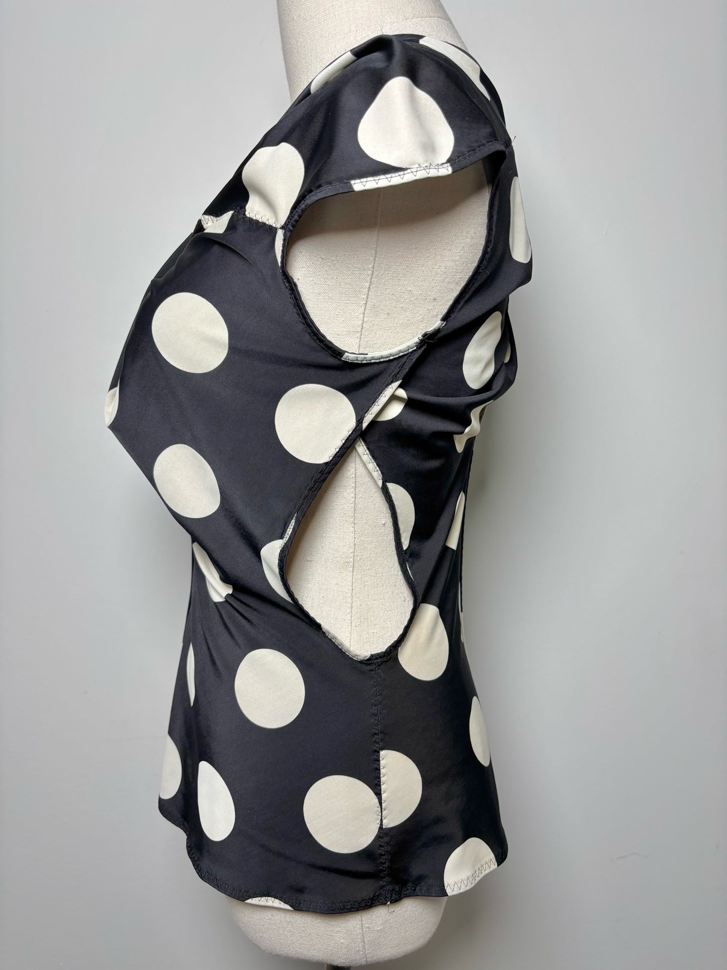 Women Size M Comme des Garcon Black, White Dot Pre-owned Top