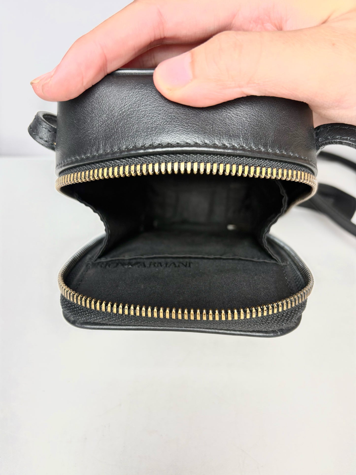 Emporio Armani Black Leather Men's Bag