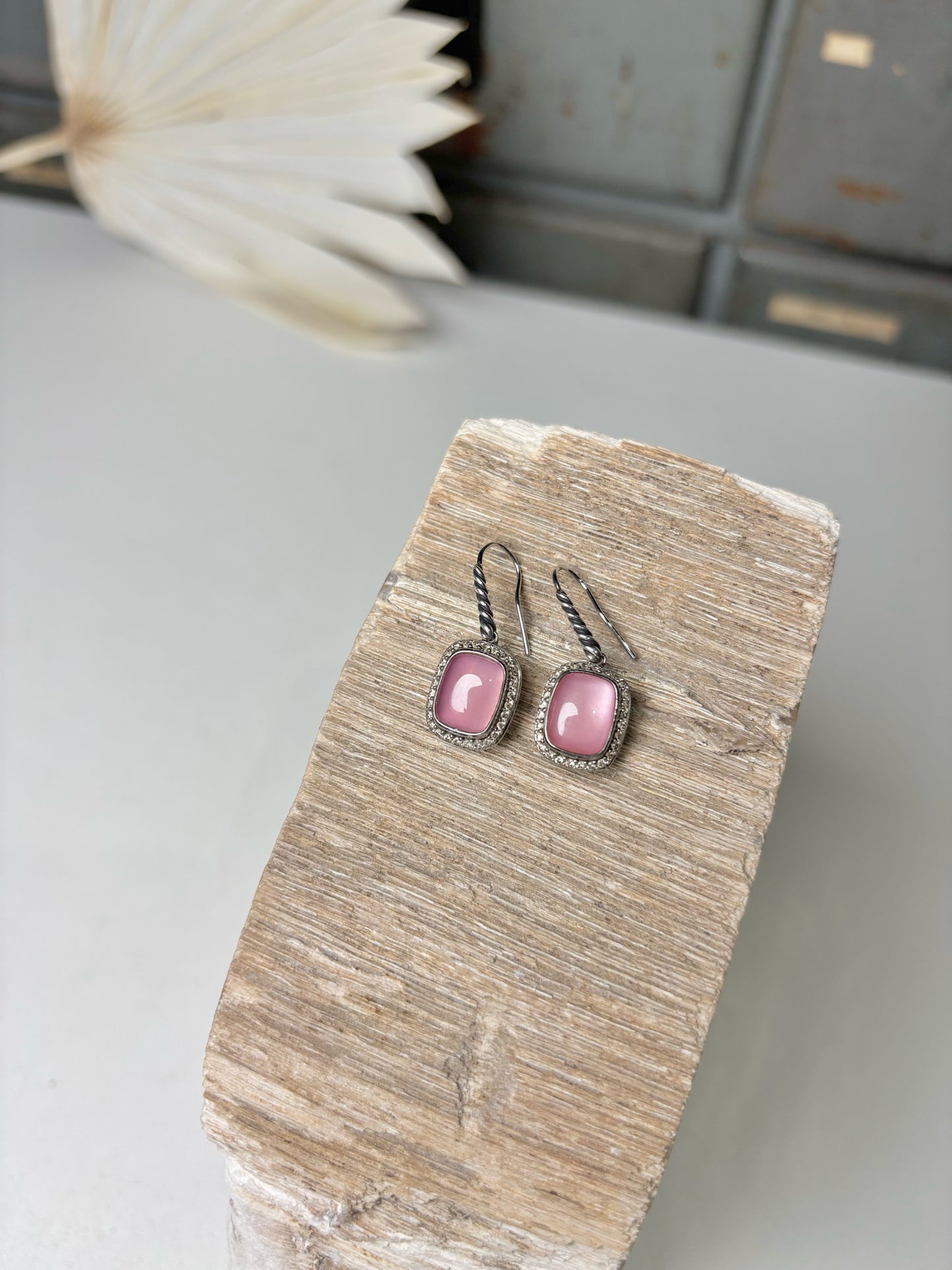 David Yurman Mother of Pearl, Pave' Diamonds Sterling Silver Earrings