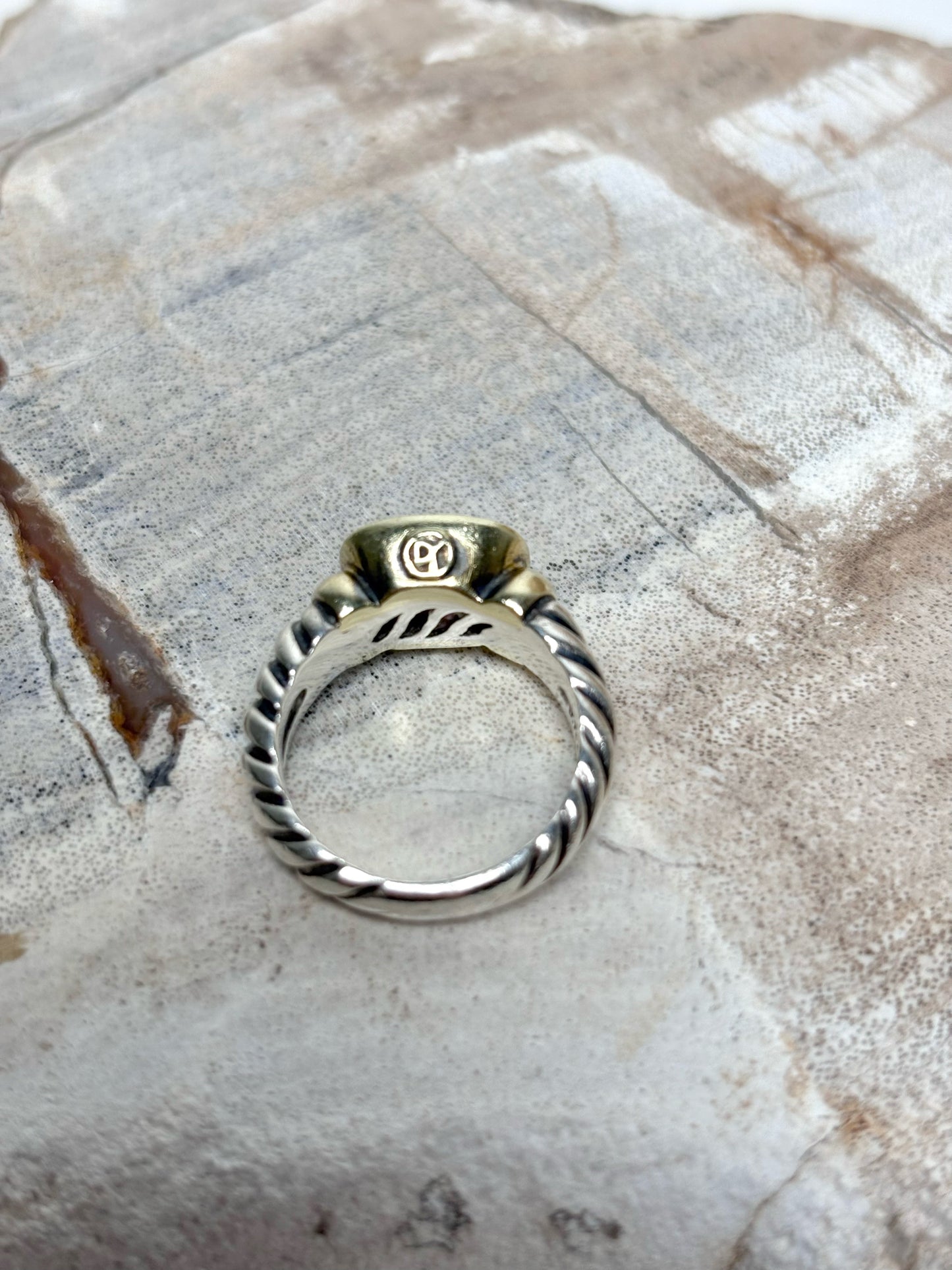 David Yurman Amethyst 14K Gold, Silver Noblesse Sz 7 Ring