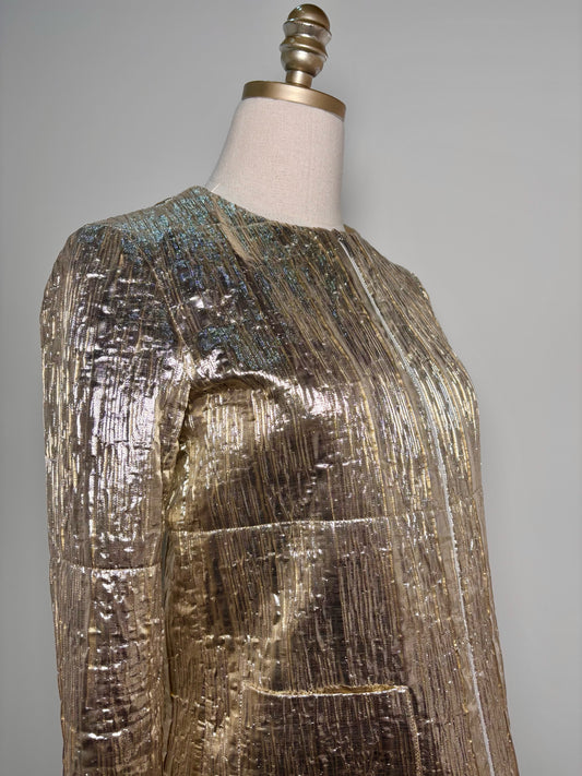 Women Size 36 (2) Jil Sander Metallic Gold Solid Jacket
