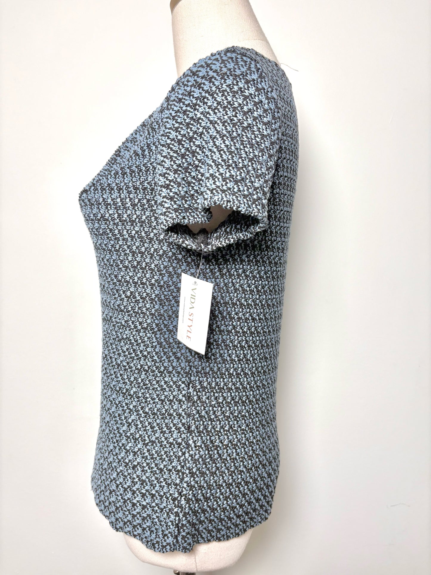 Women Size M APC Blue, Black Knitted Cotton Sweater