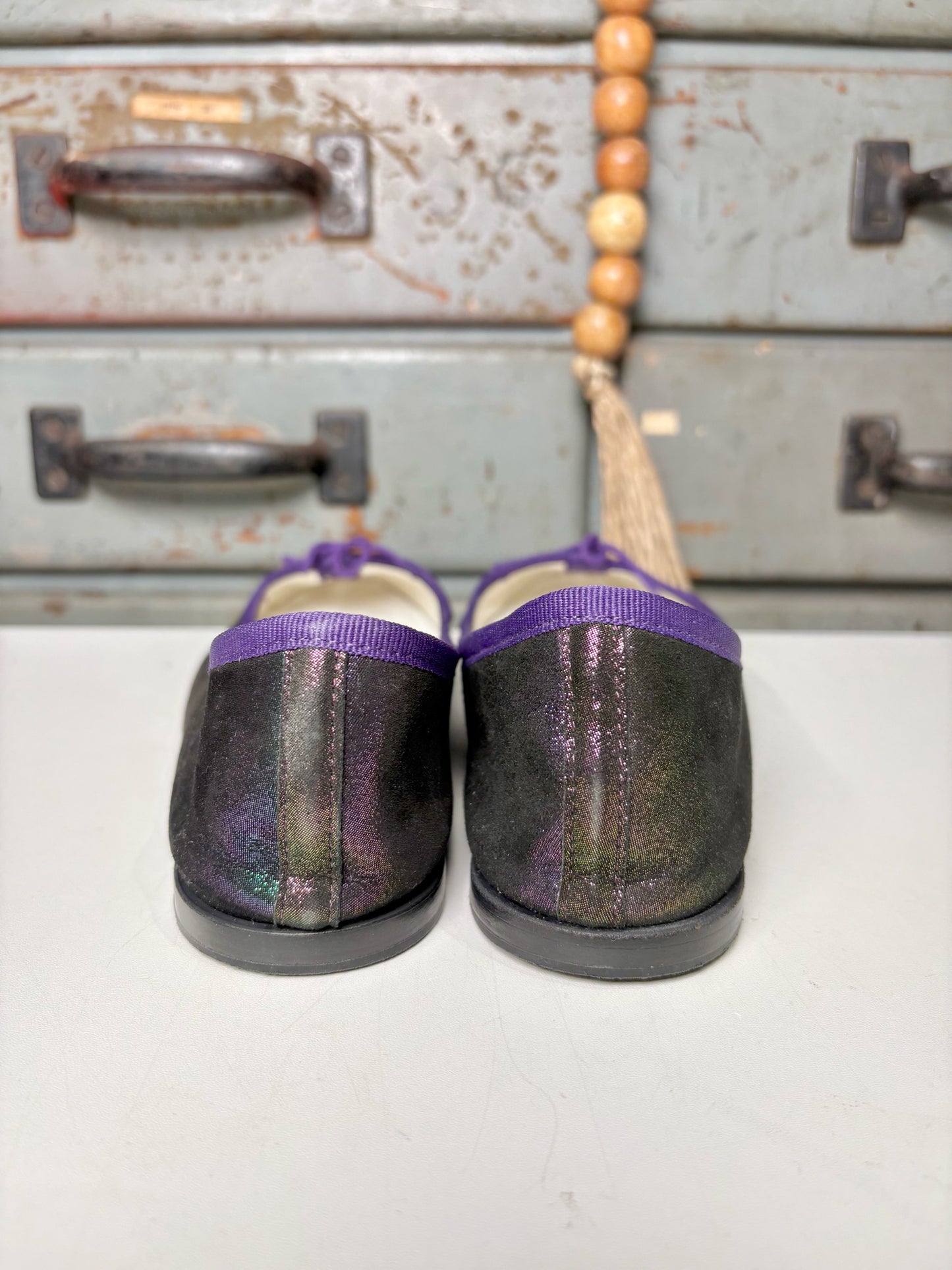 W Shoe Size 41 (10 - 10.5) Repetto Purple Leather Goatskin Flats