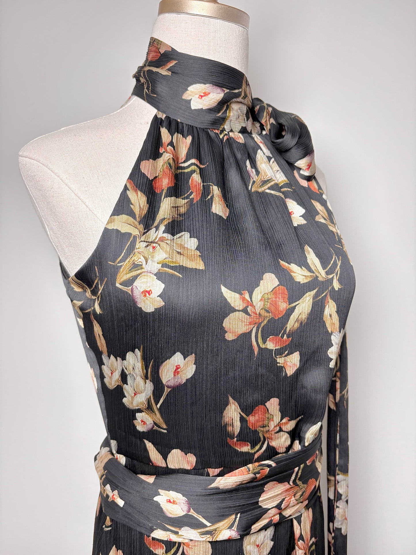 Women Size 4 Sachin + Babi Black Floral Pre-owned Dress