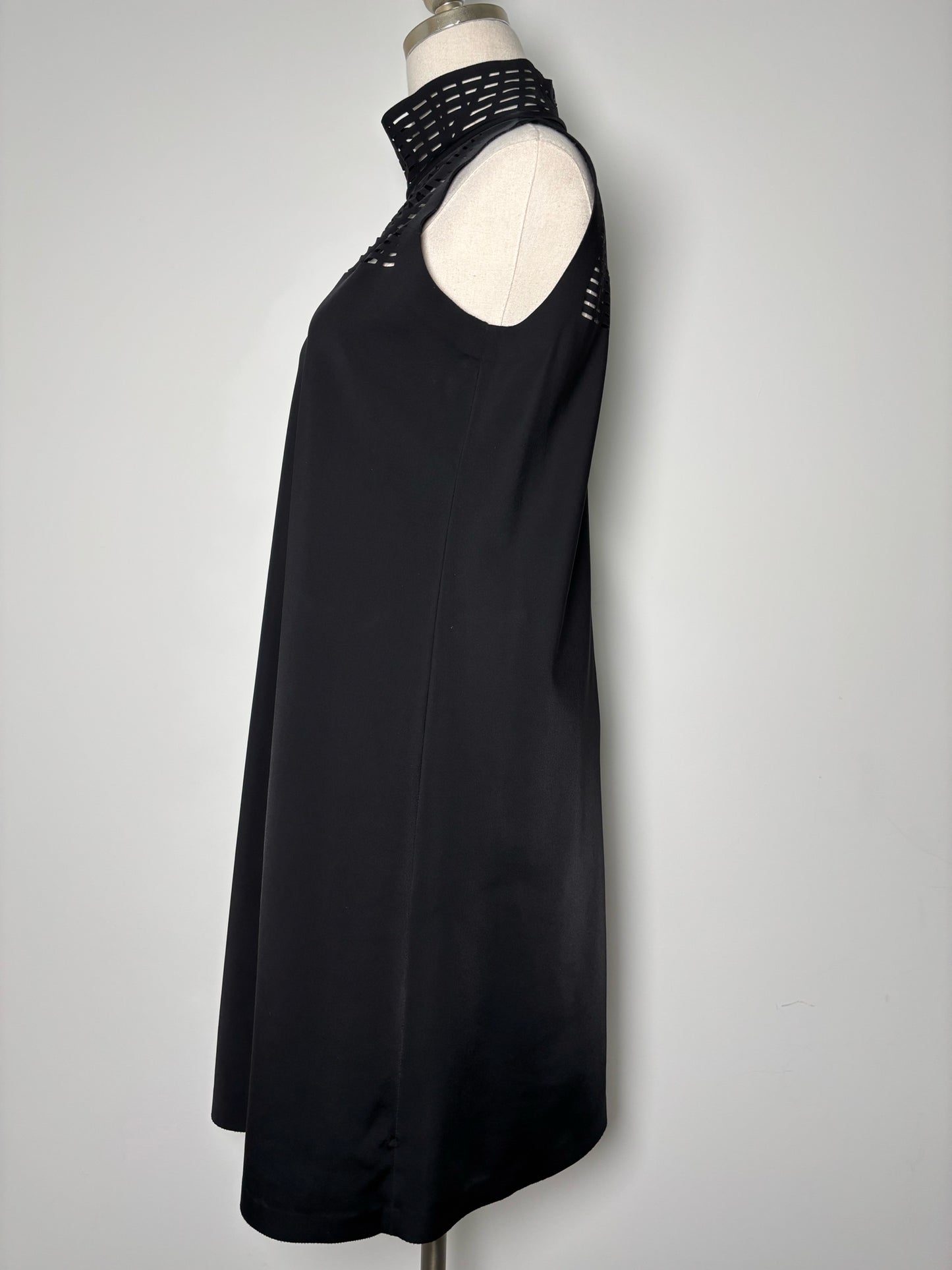 Women Size P Lafayette 148 Black Solid Polyamide Dress
