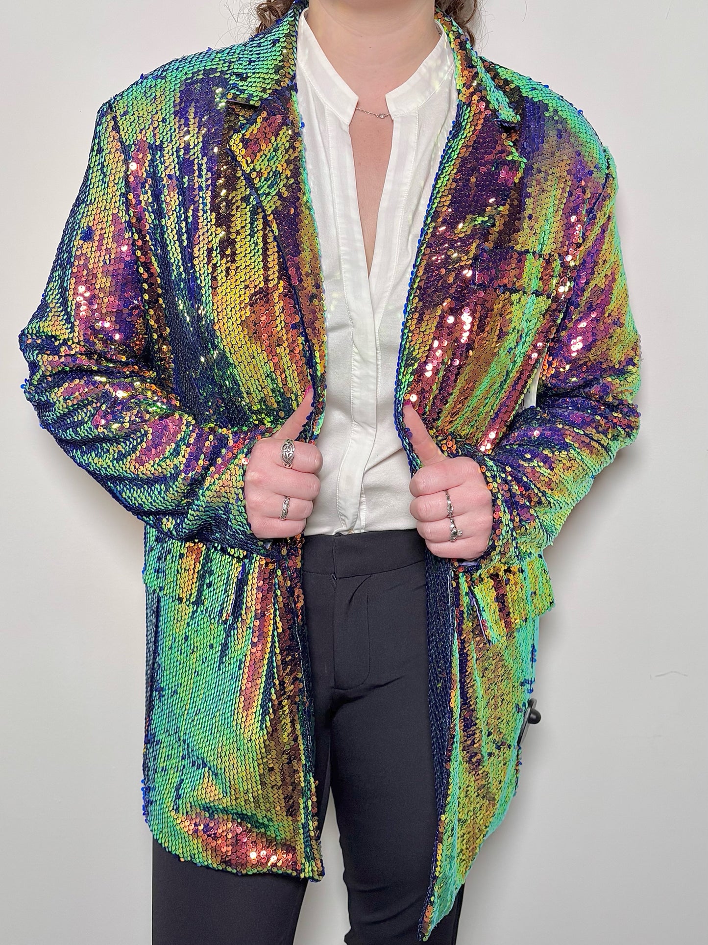 Women Size S KATE HEWKO Multi-Color Sequins NWT Lux Jacket