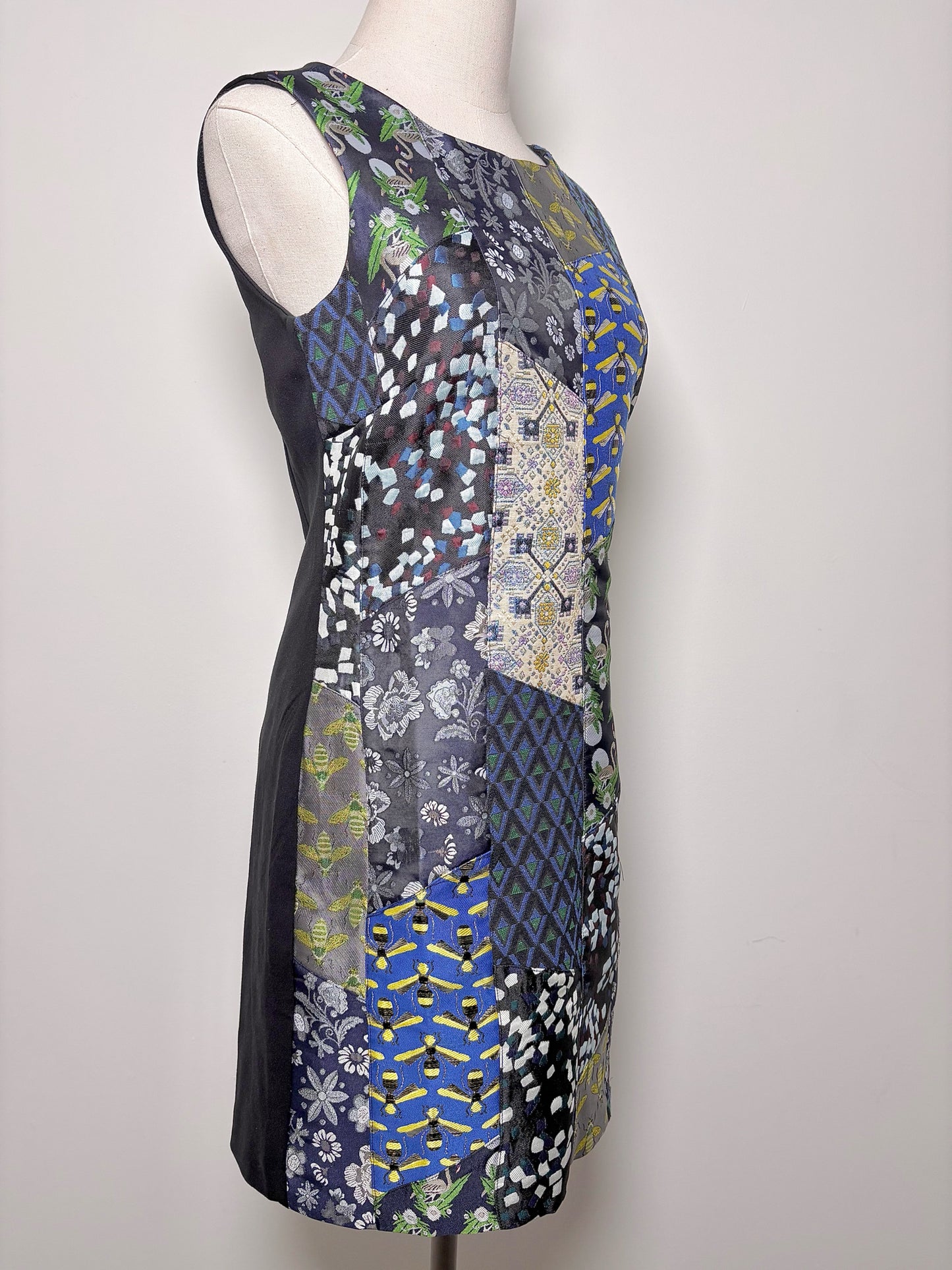 Women Size 4 Desigual Blue Print Cotton Blend NWT Dress