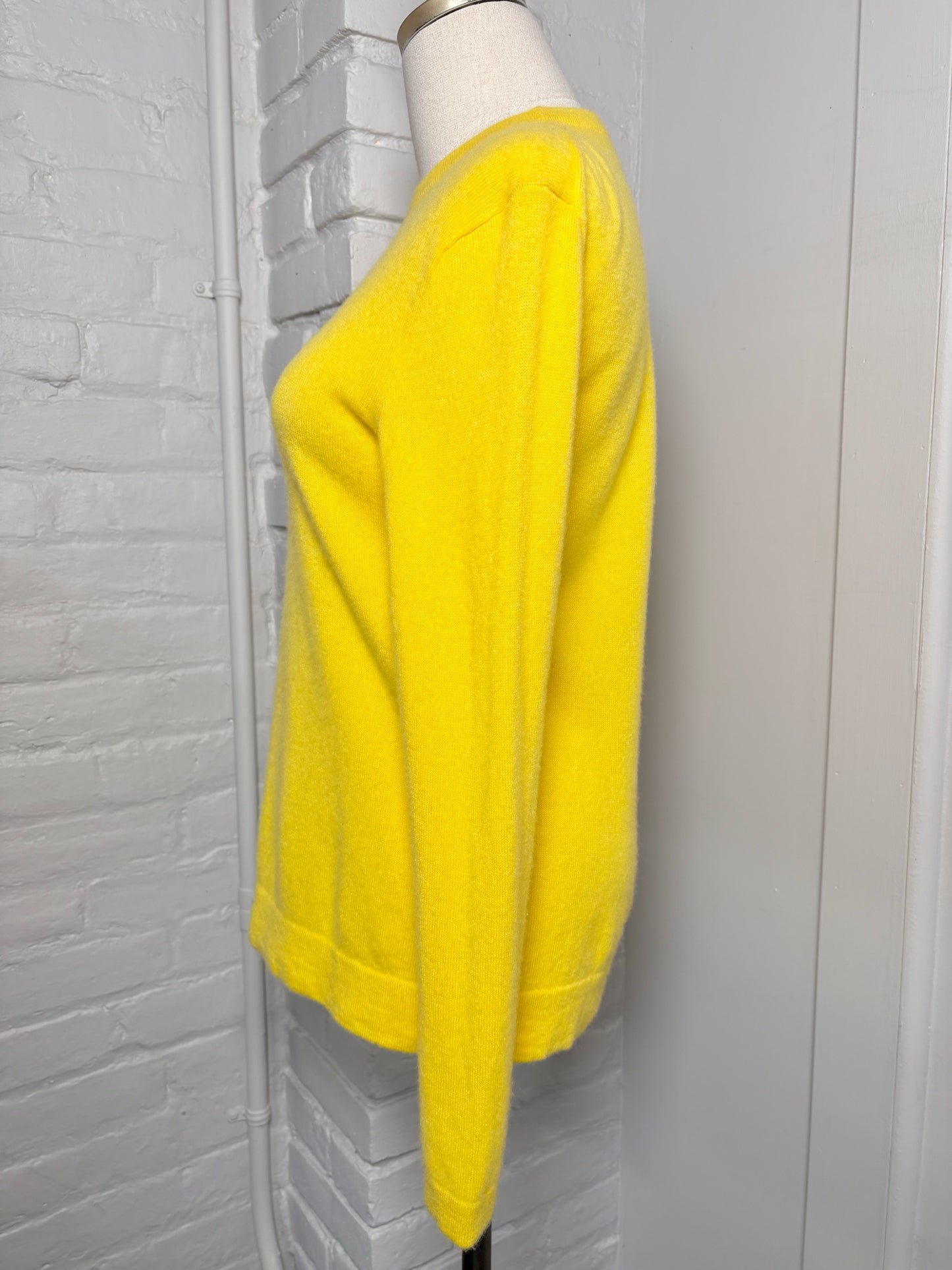 Women Size S Polo Ralph Lauren Yellow Solid Cashmere Sweater