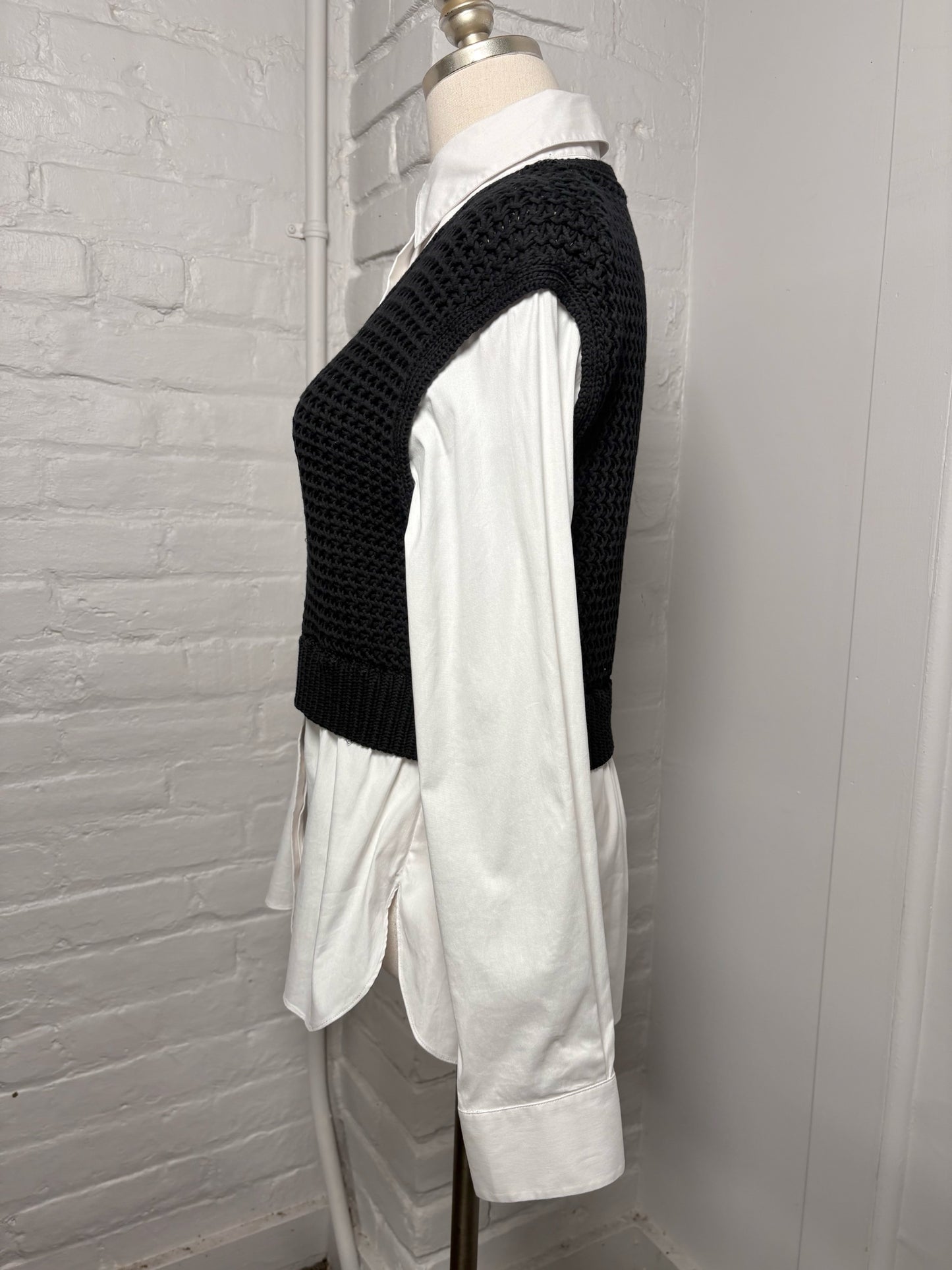 Women Size M Theory Black, White Knitted Top