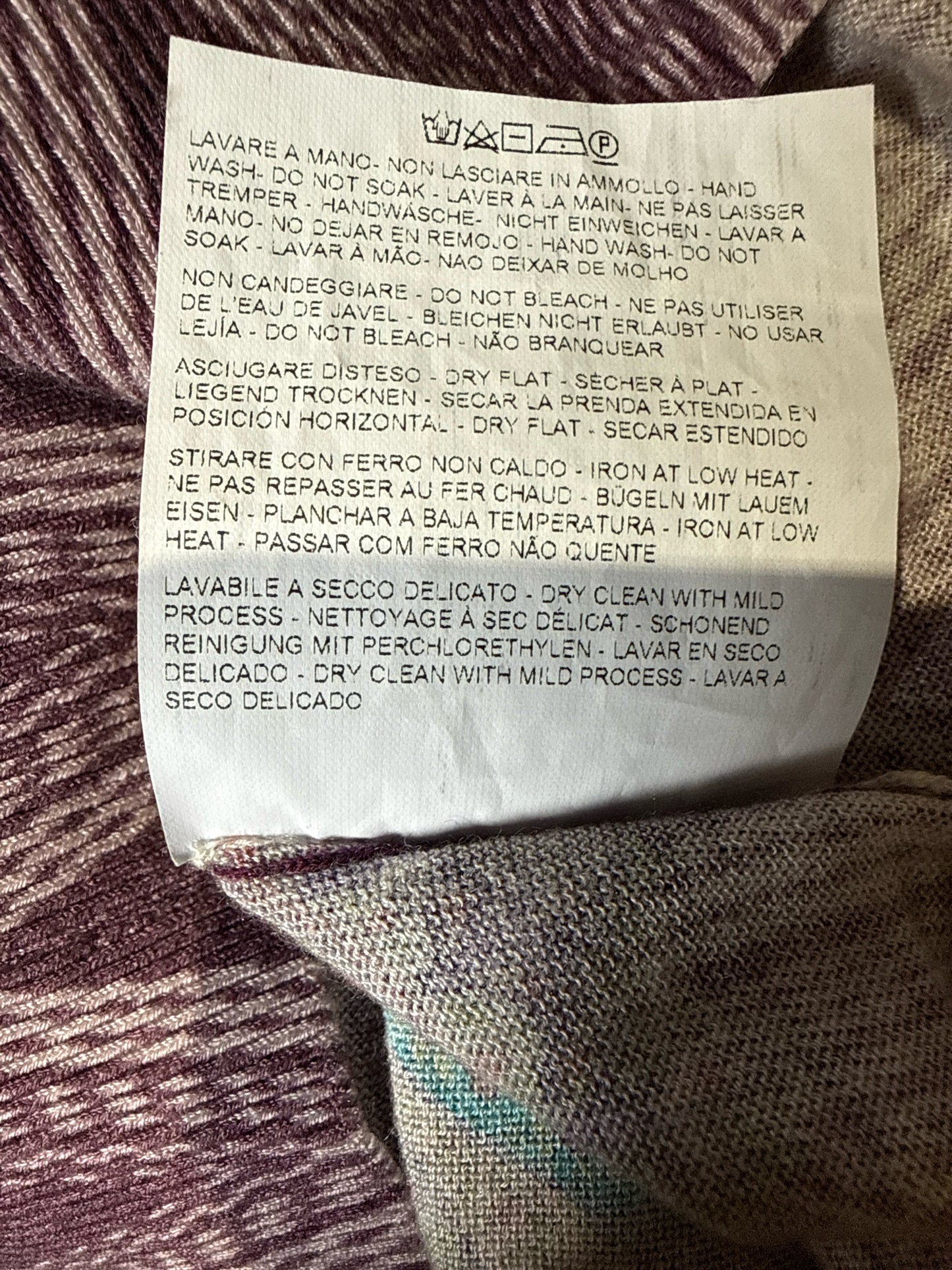 Women Size 44 Etro Pink Multi-Print 55% Silk 45% Cashmere Sweater