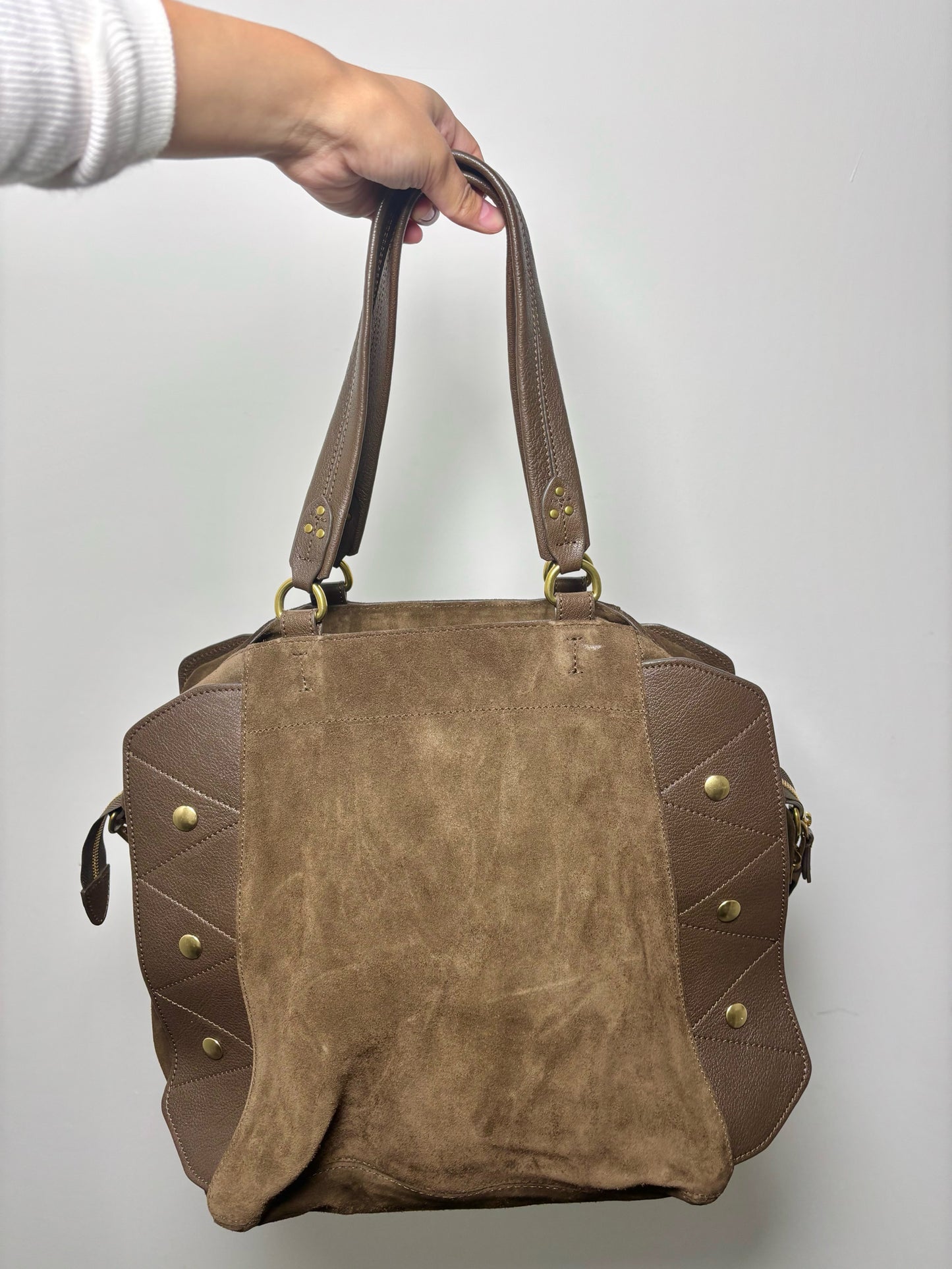 Jerome Dreyfuss Suede, Leather Roger Solid Tote/Crossbody Bag