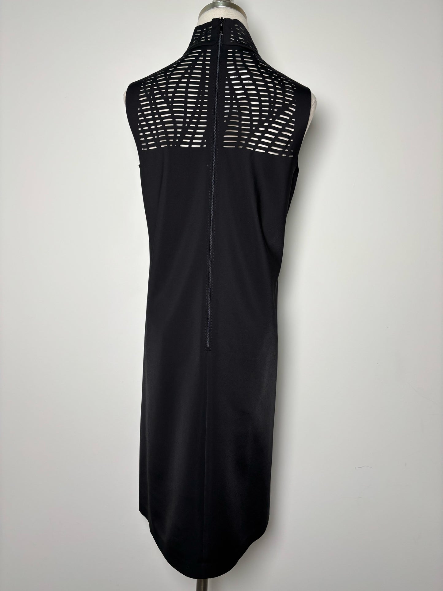 Women Size P Lafayette 148 Black Solid Polyamide Dress