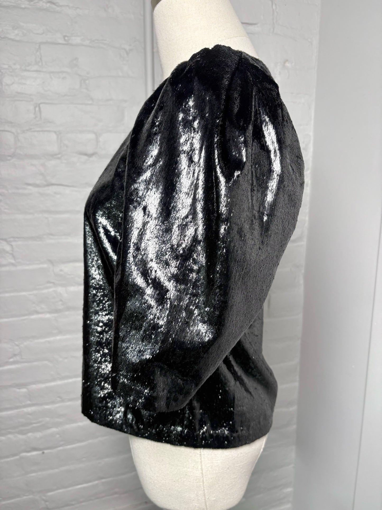 Women Size 42 Jucca Black Metallic Polyester Blouse