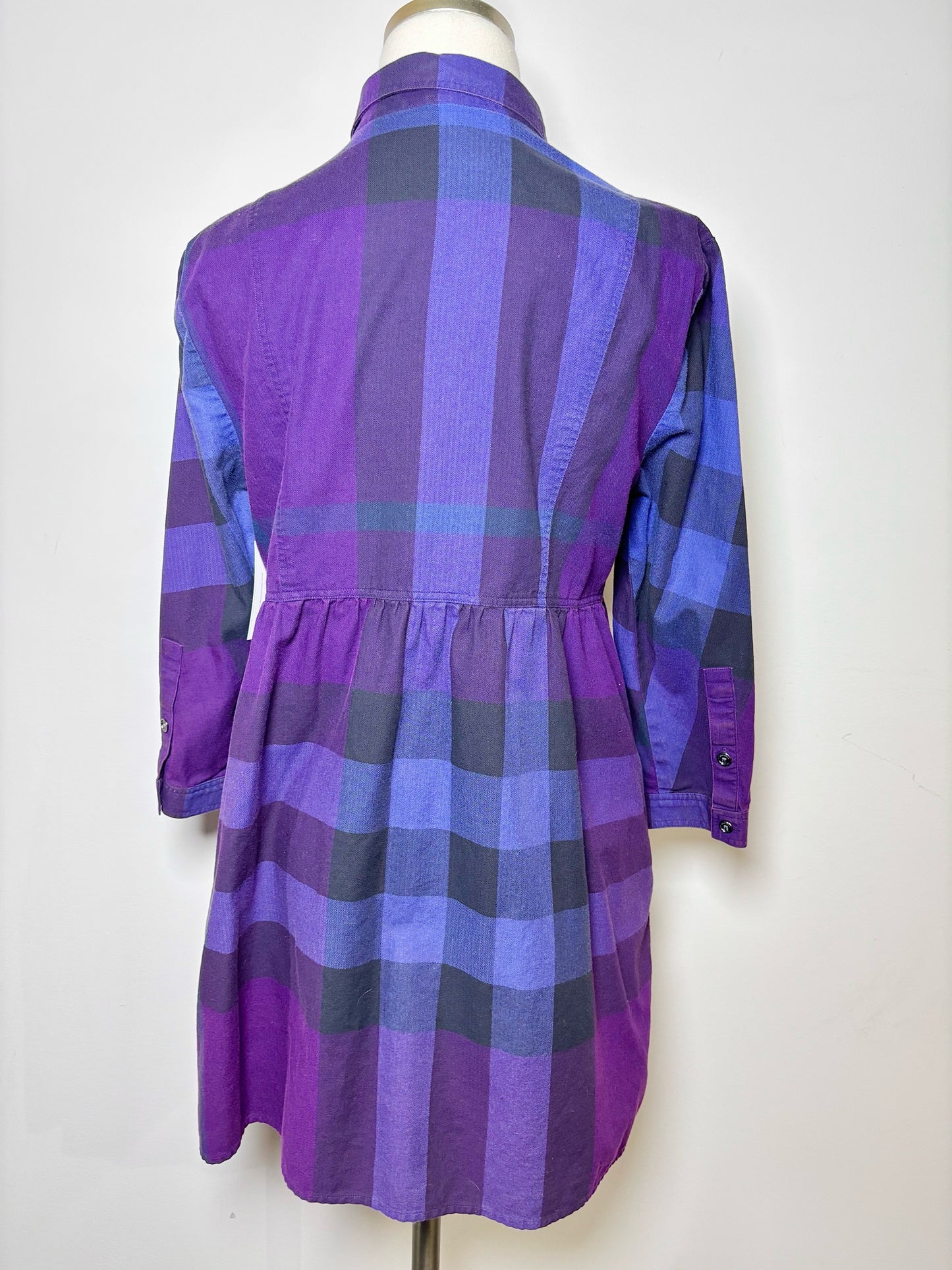 Women Size S Burberry Brit Purple, navy, black Plaid Dress