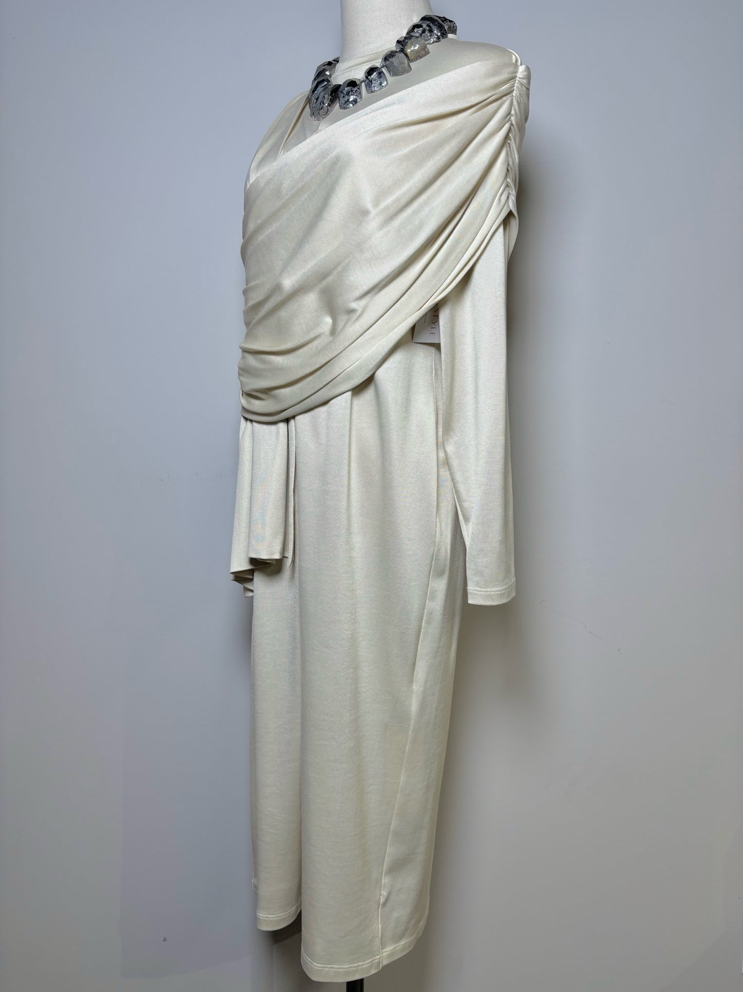 Women Size M Boulet Cream Solid Tessuto Dress