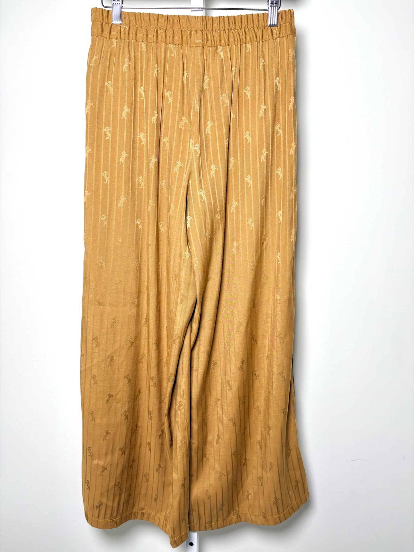 Women Size S/P L'Agence Gold Embroidered Horses Pants