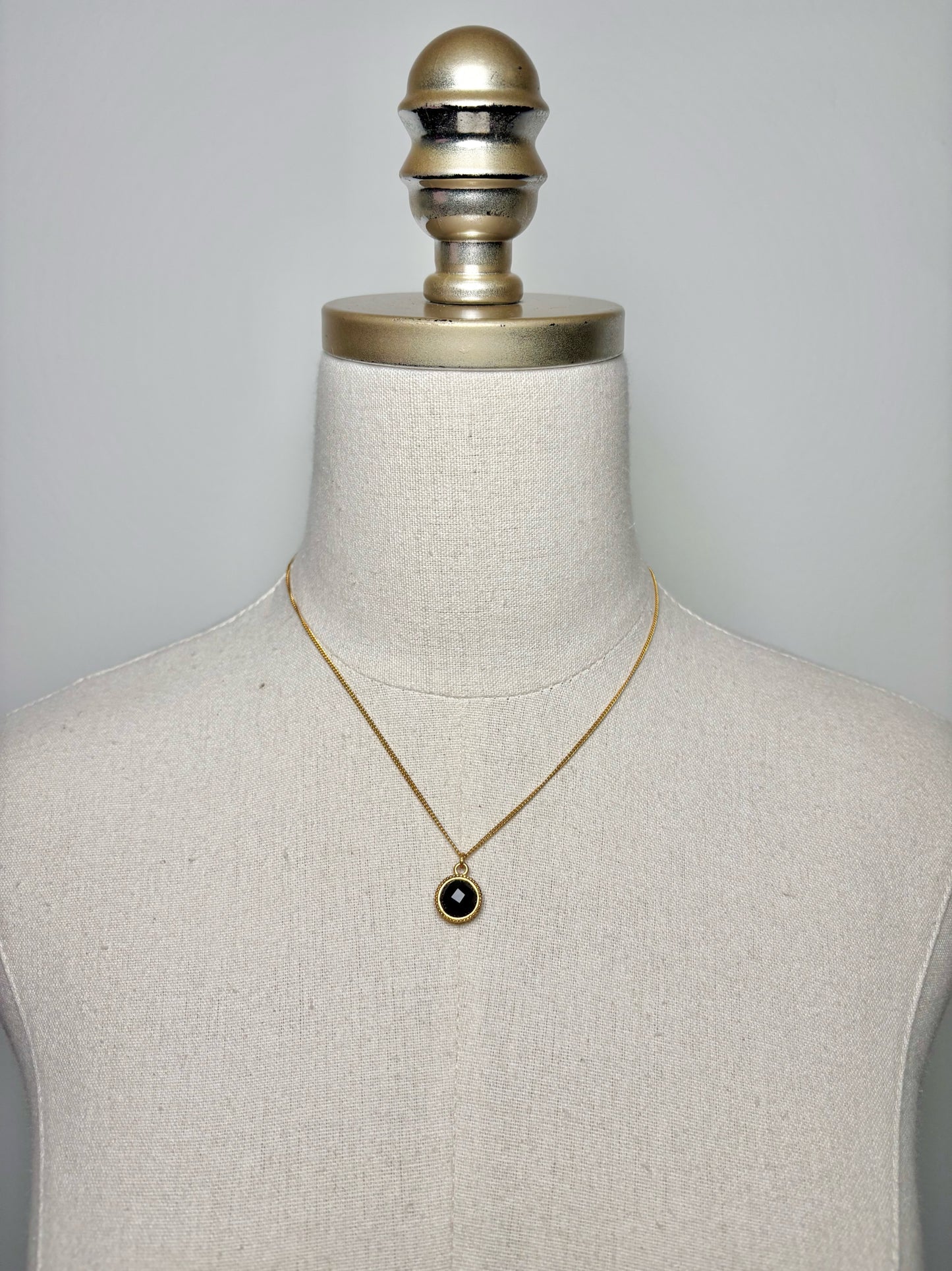 Julie Vos Black Obsidian Stone 24K Gold Plate over Brass Necklace
