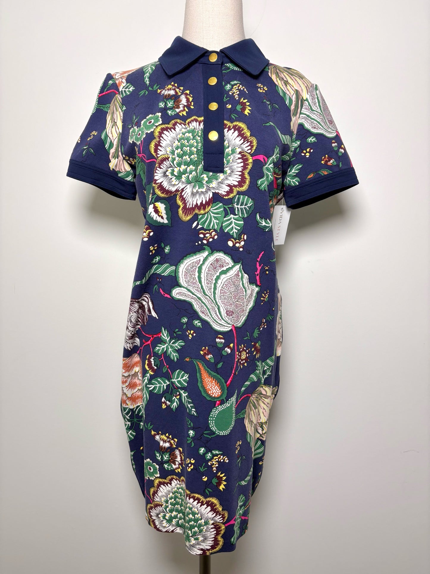Women Size M Tory Burch Navy Floral Viscose Dress