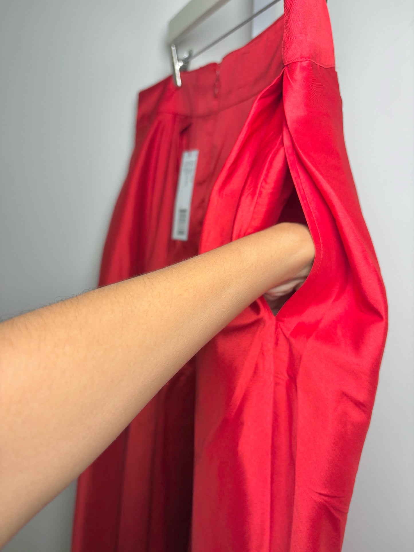 Women Size XL Frances Valentine Red Solid NWT Maxi Skirt