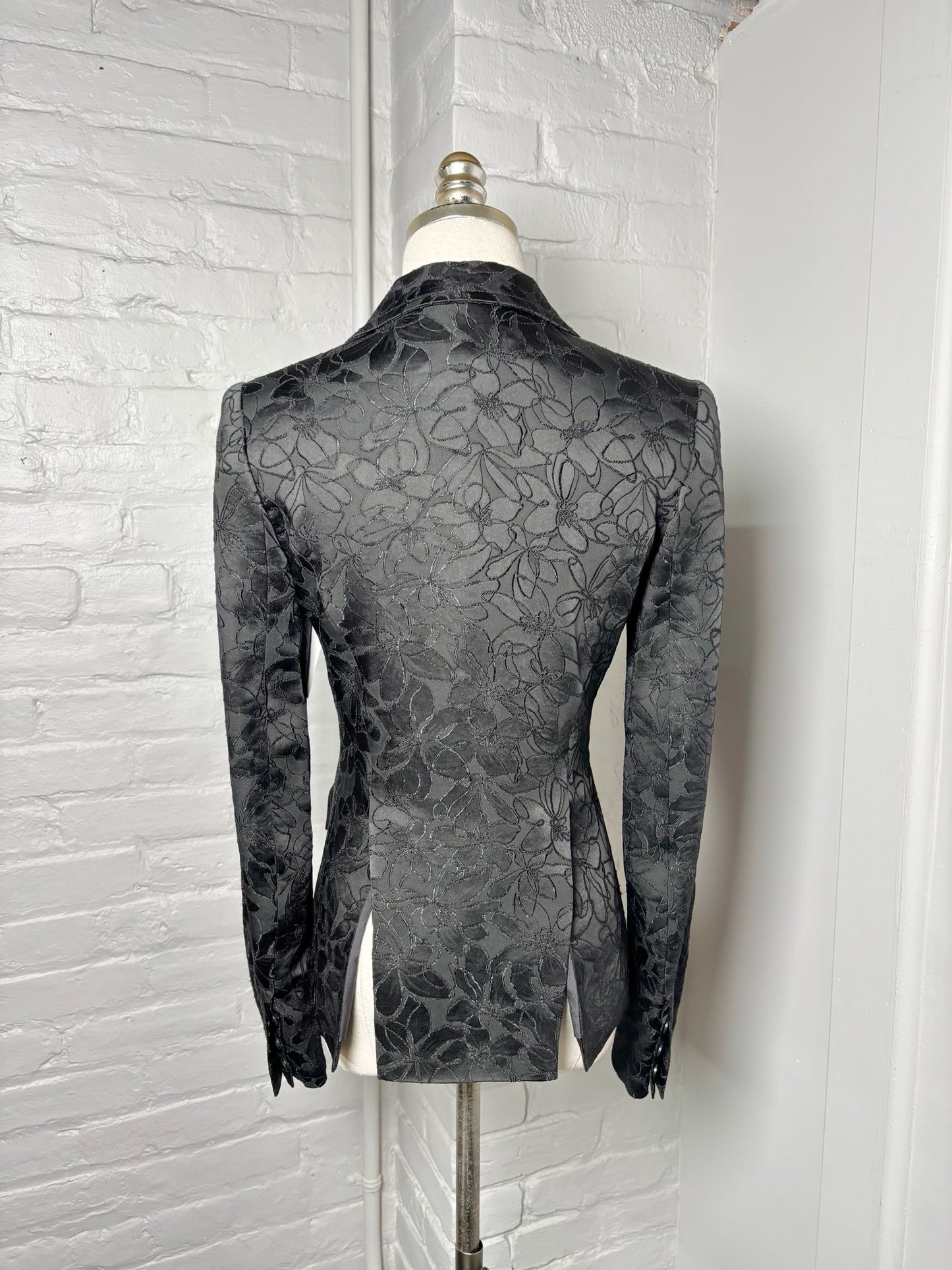 Women Size 0 ZAC POSEN Black Embroidered Special Occasion Blazer