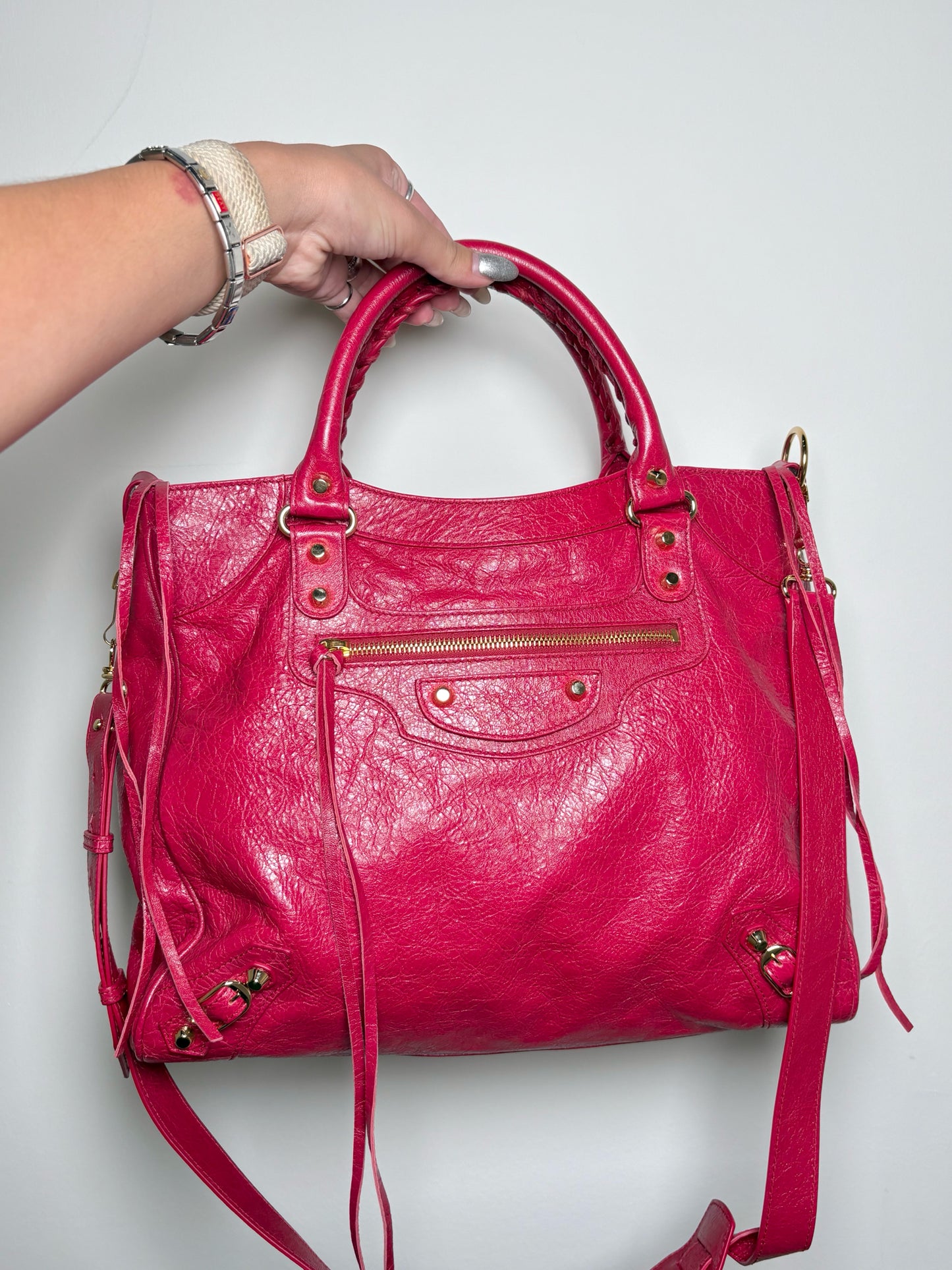 Leather Balenciaga Solid Lambskin Pre-owned Red Cowhide Medium Purse