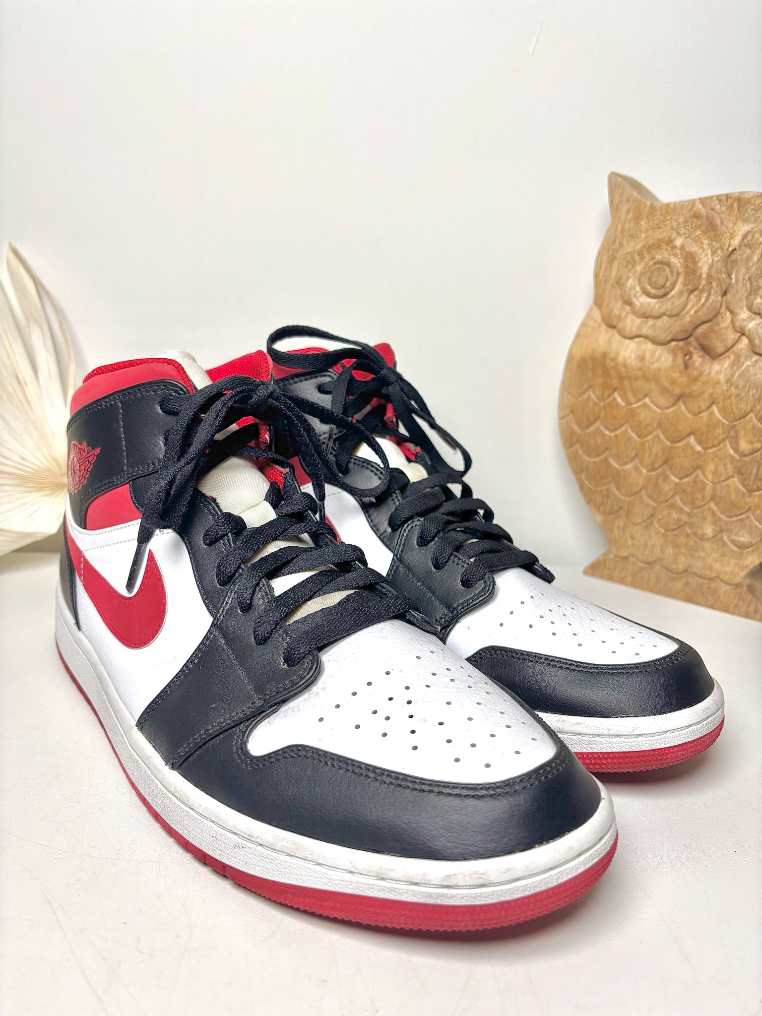 Nike Air Jordan Black Gym Red Leather Size Men's Shoes