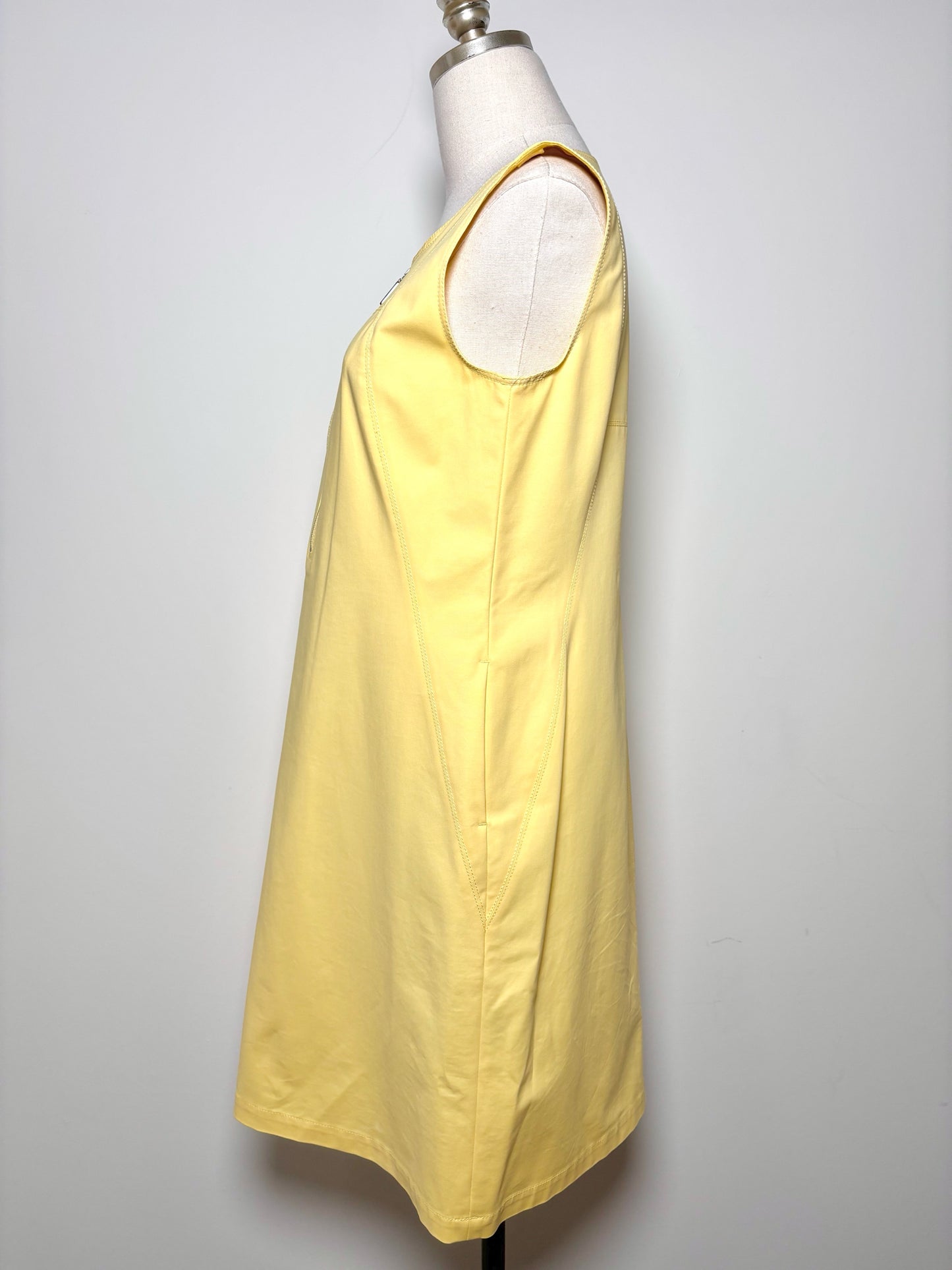 Women Size 8 Lafayette 148 Yellow Solid Cotton, Polyamide, Elastane Dress