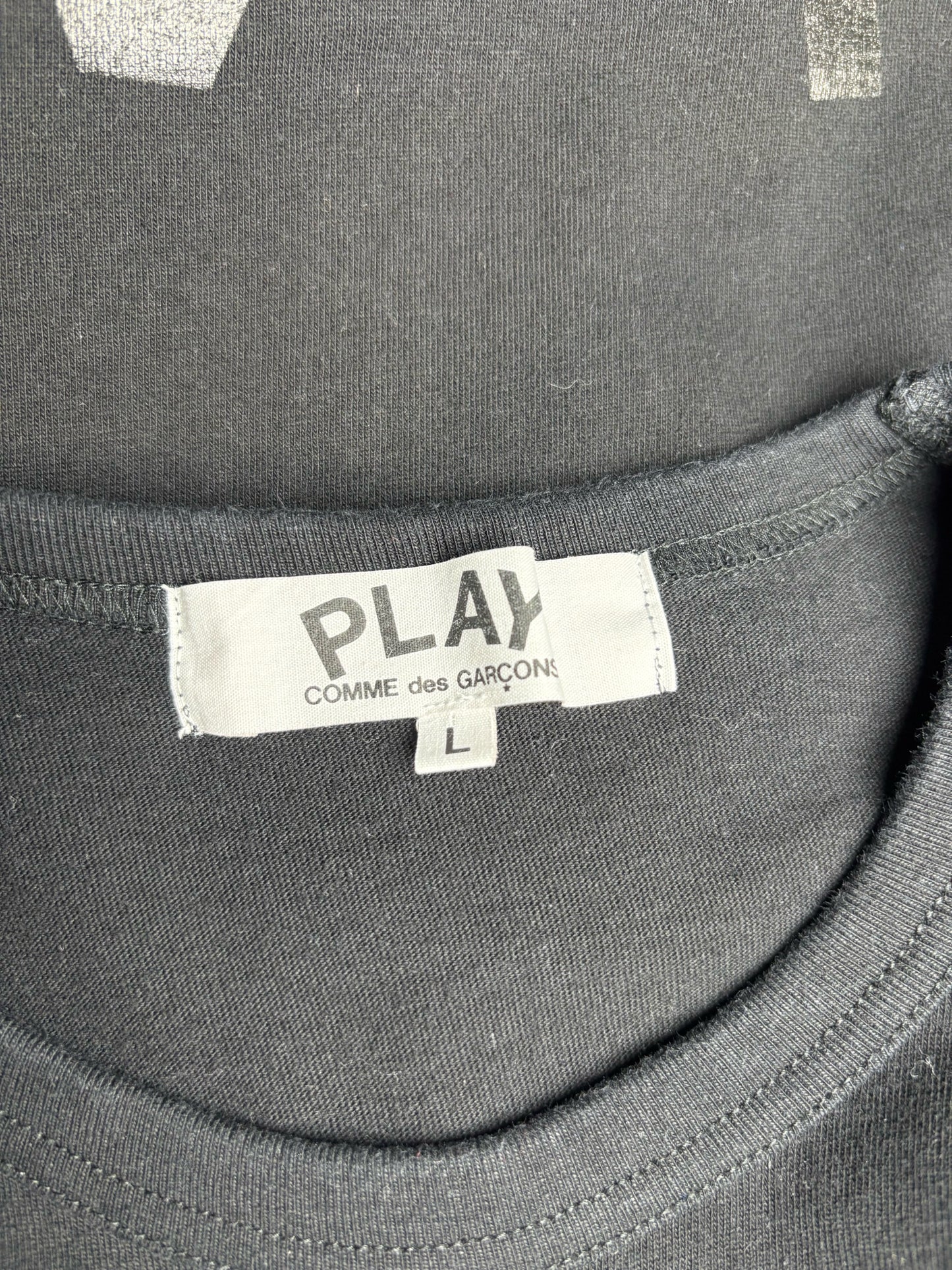 Women Size L Comme des Garcon PLAY Black Heart Pure Cotton Pre-owned T-shirt