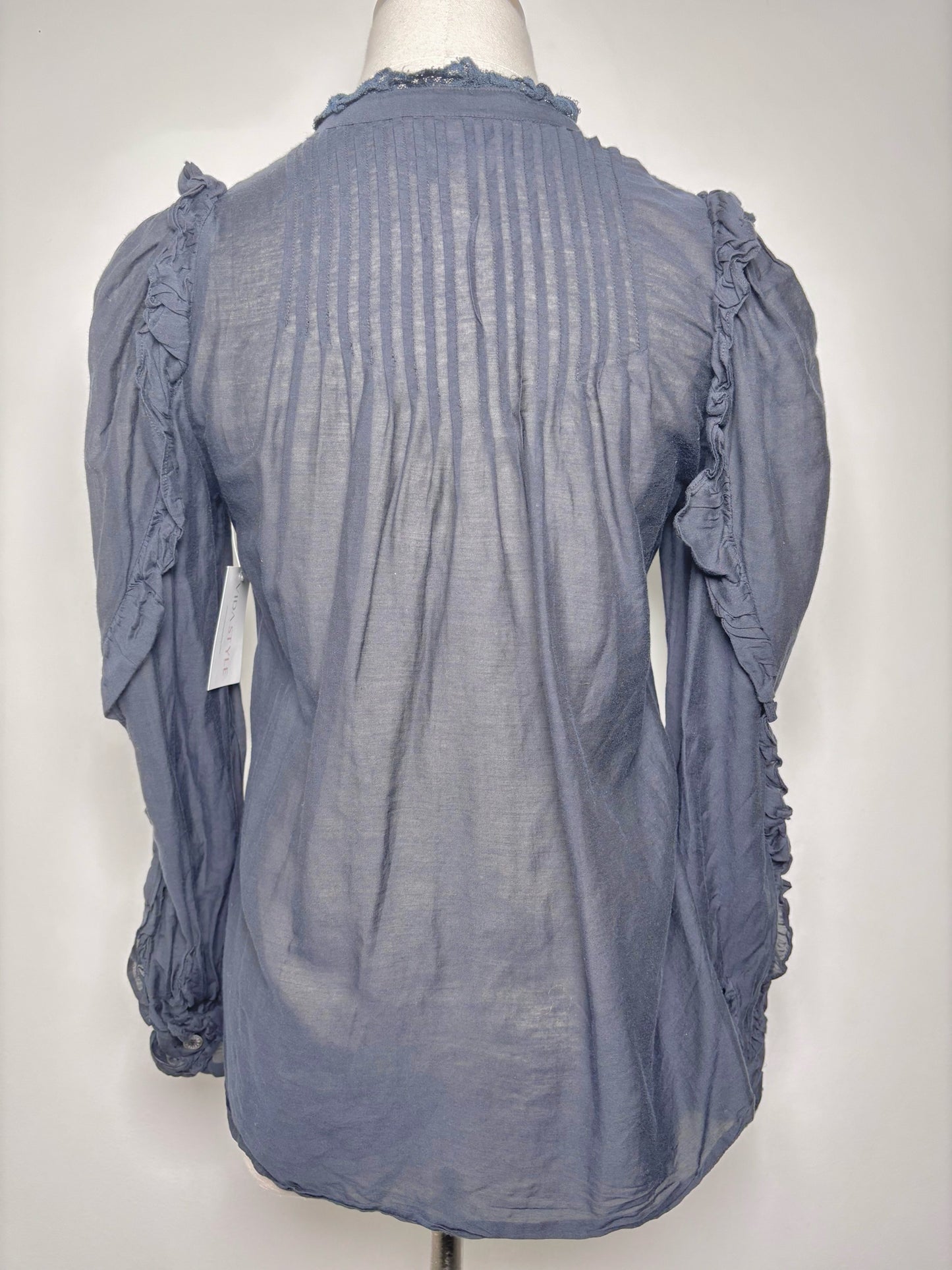 Women Size XS Zadig & Voltaire Black Solid Cotton Blend Pre-owned Blouse
