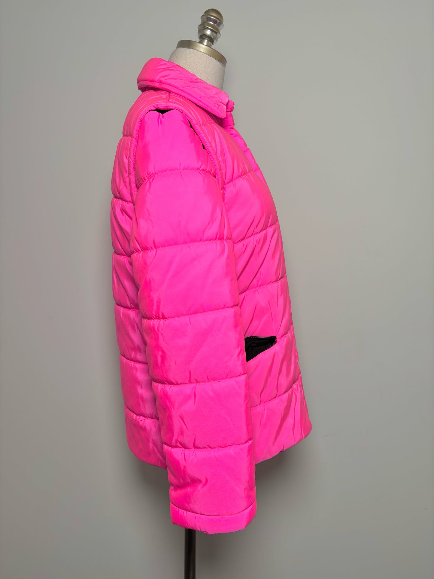 Women Size 6 Future Ozbek Hot Pink Quilted Puffer Jacket