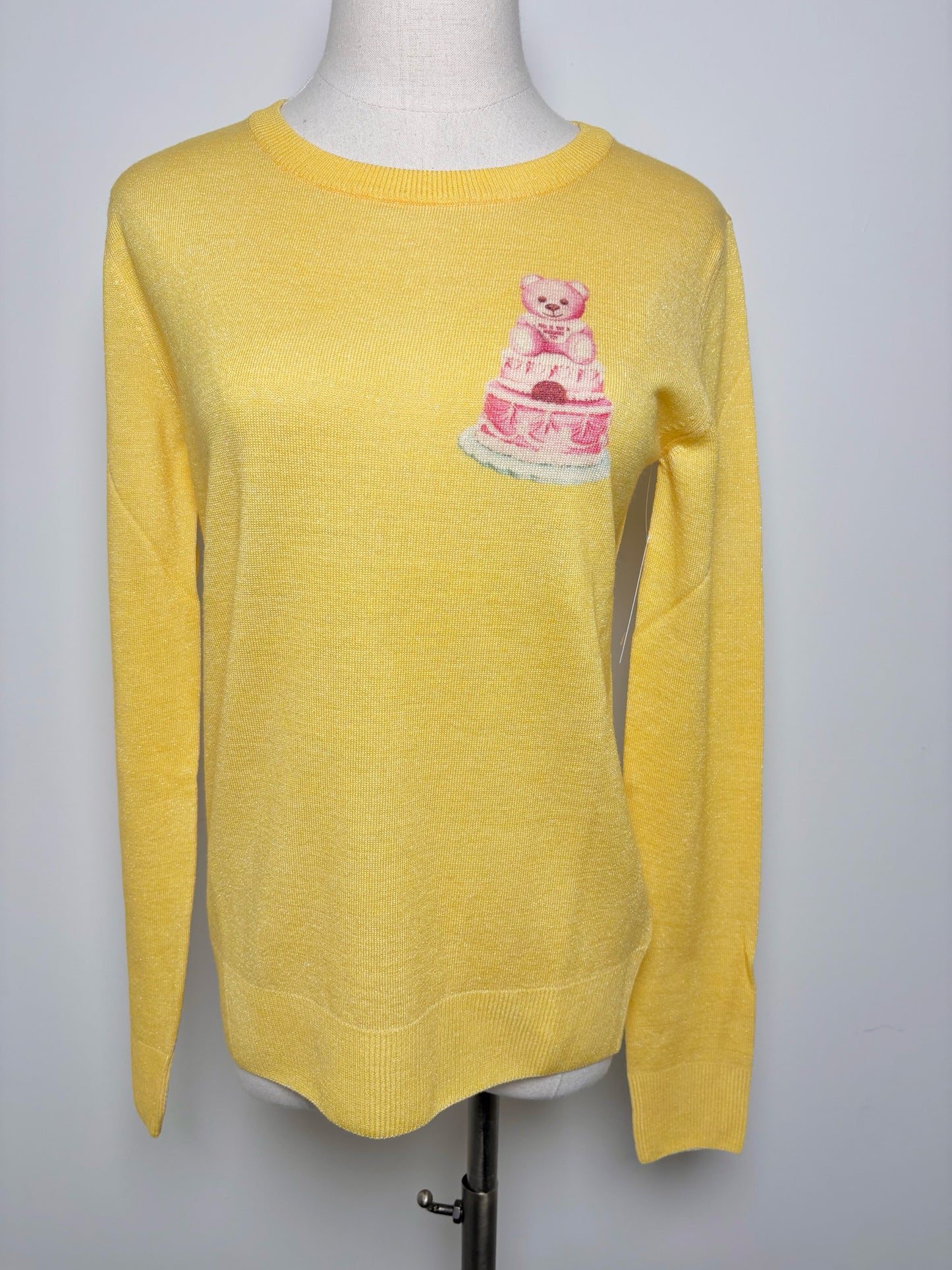 Women Size 40 (M, US) Moschino Yellow Teddy Bear Virgin Wool, Mohair NWT Sweater